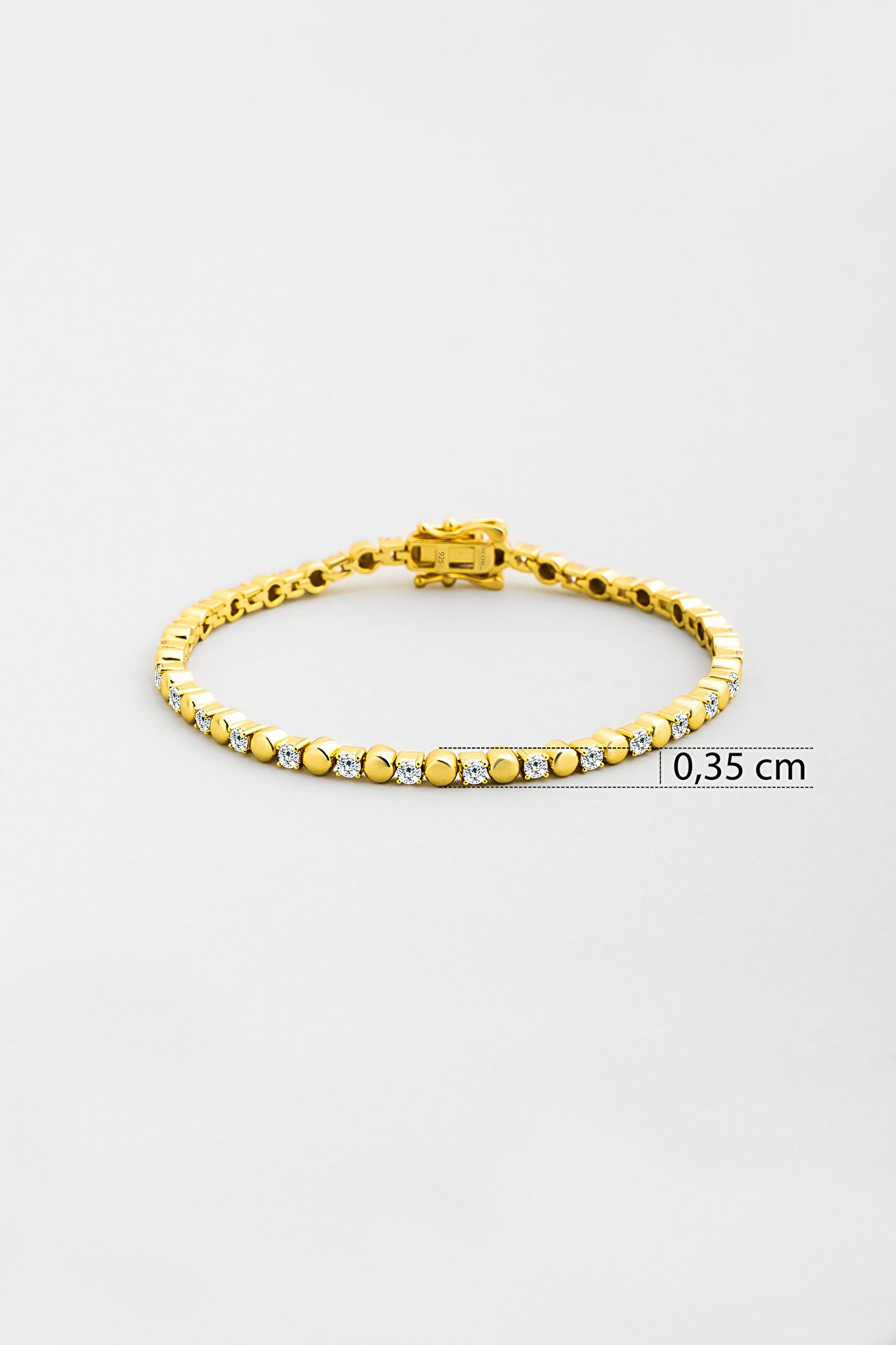 ⁠ Venüs 18 Ayar Sarı Altın Kaplama Gümüş Tasarım Bileklik_2}