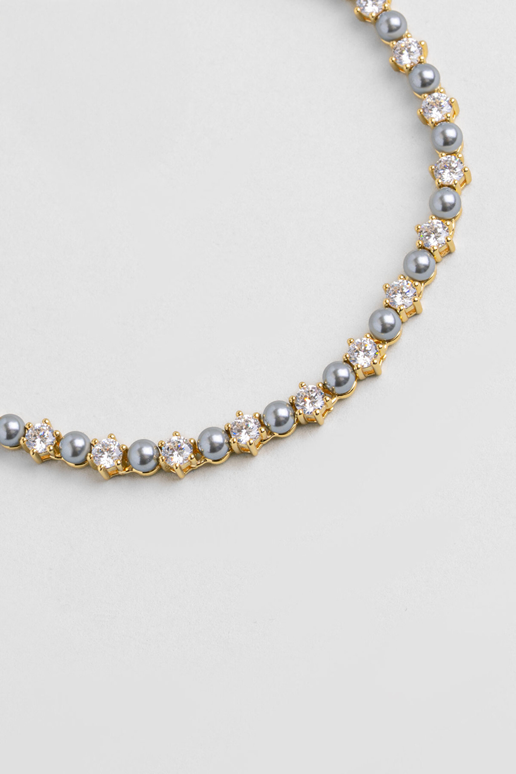 ⁠ Amelie 18 Ayar Sarı Altın Kaplama 19 Cm Gümüş İnci Bileklik_4}