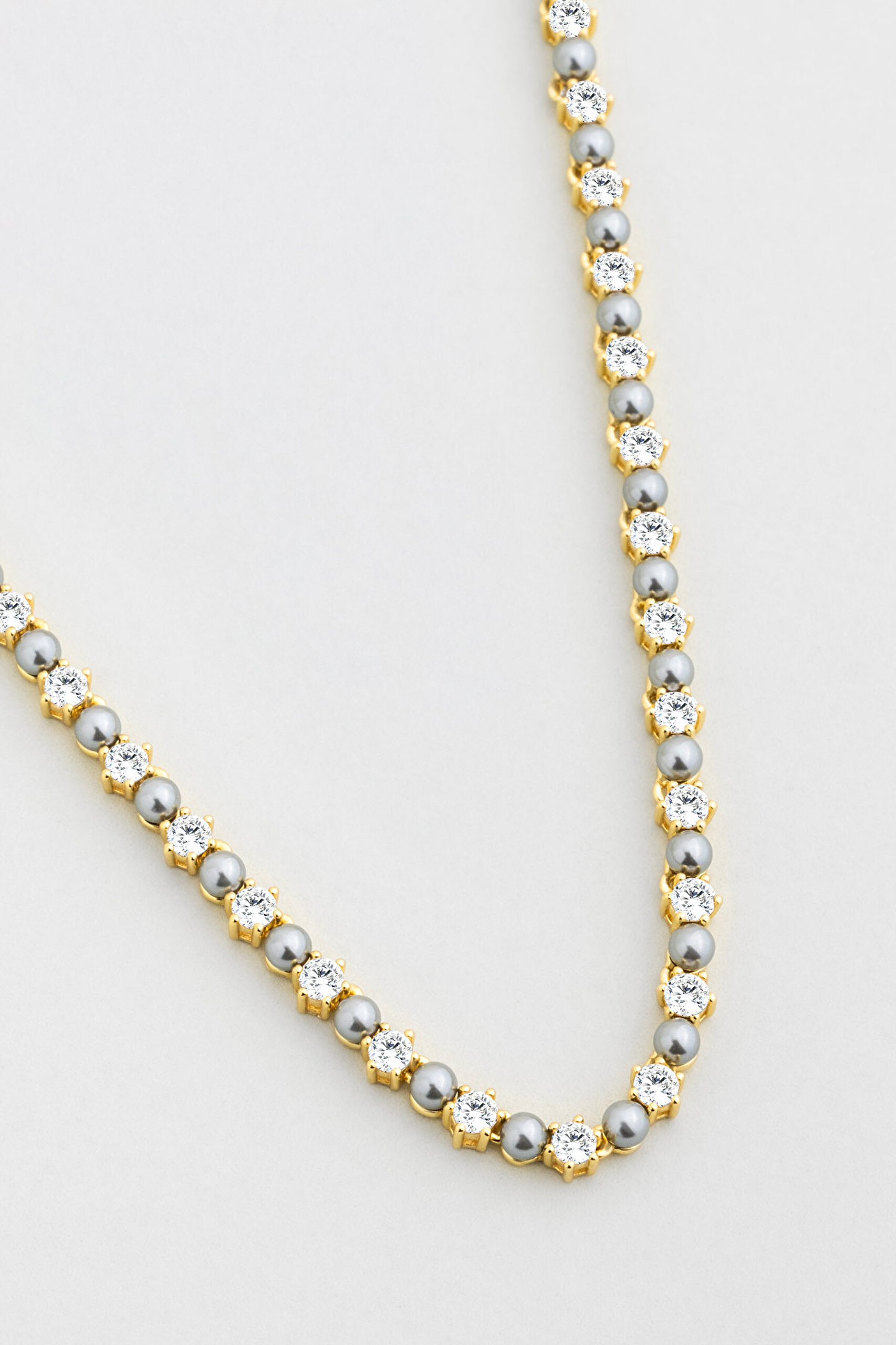 ⁠ Amelie 18 Ayar Sarı Altın Kaplama 45 Cm Gümüş İnci Kolye_4}