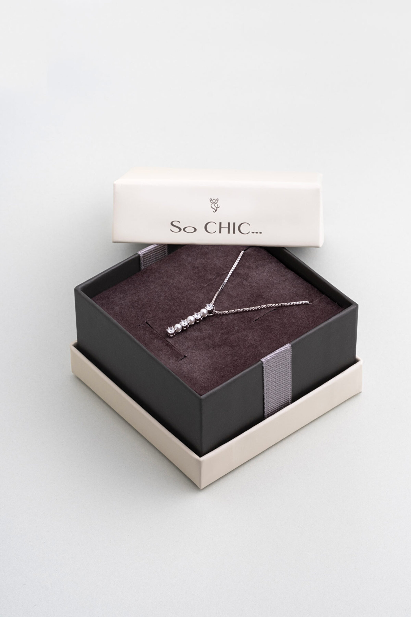 ⁠ Marie 18 Ayar Beyaz Altın Kaplama 45 Cm Gümüş İnci Kolye_5}