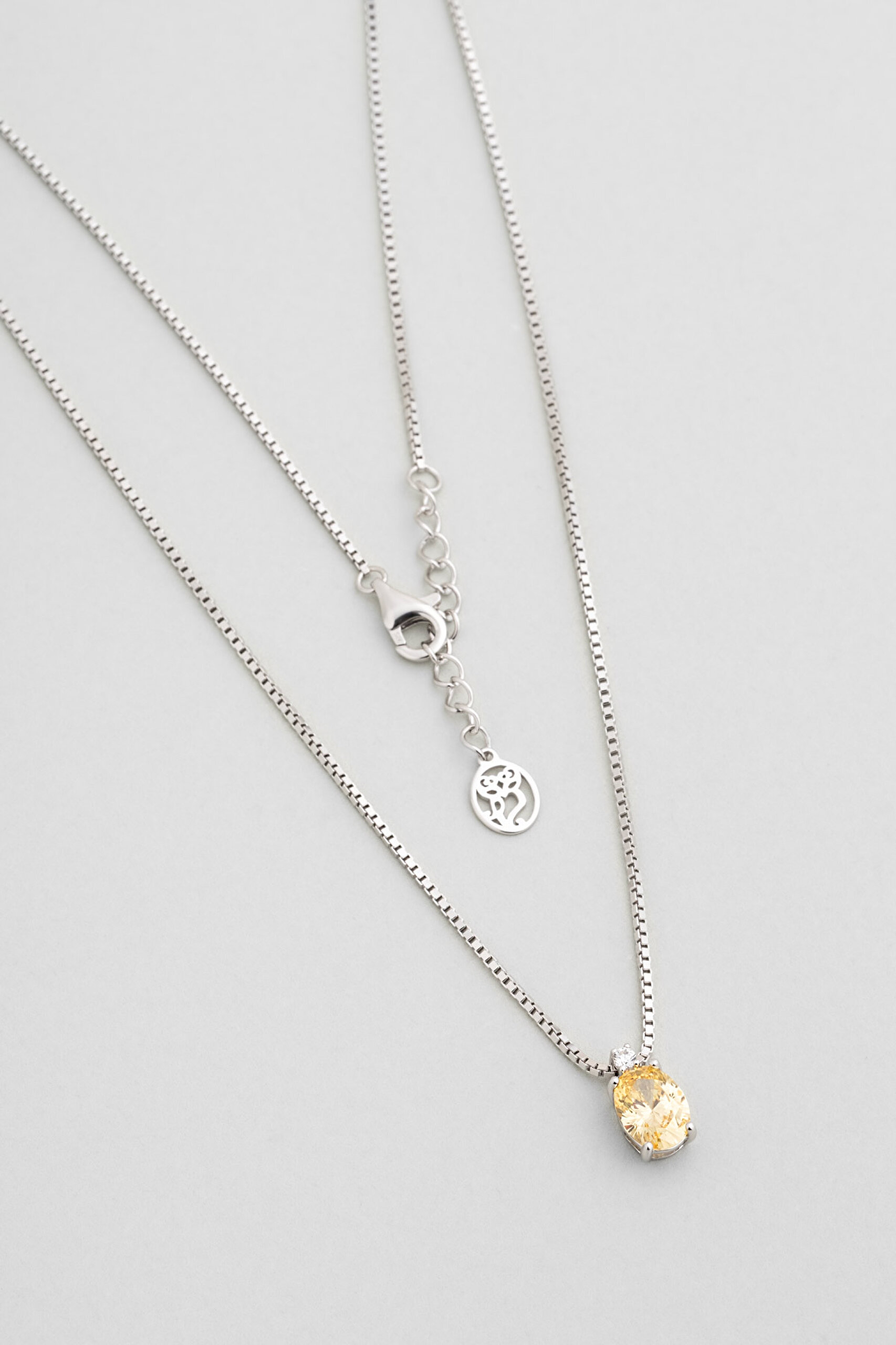 Moonlight 18 Ayar Beyaz Altın Kaplama 45 Cm Gümüş Minimal Kolye - 0