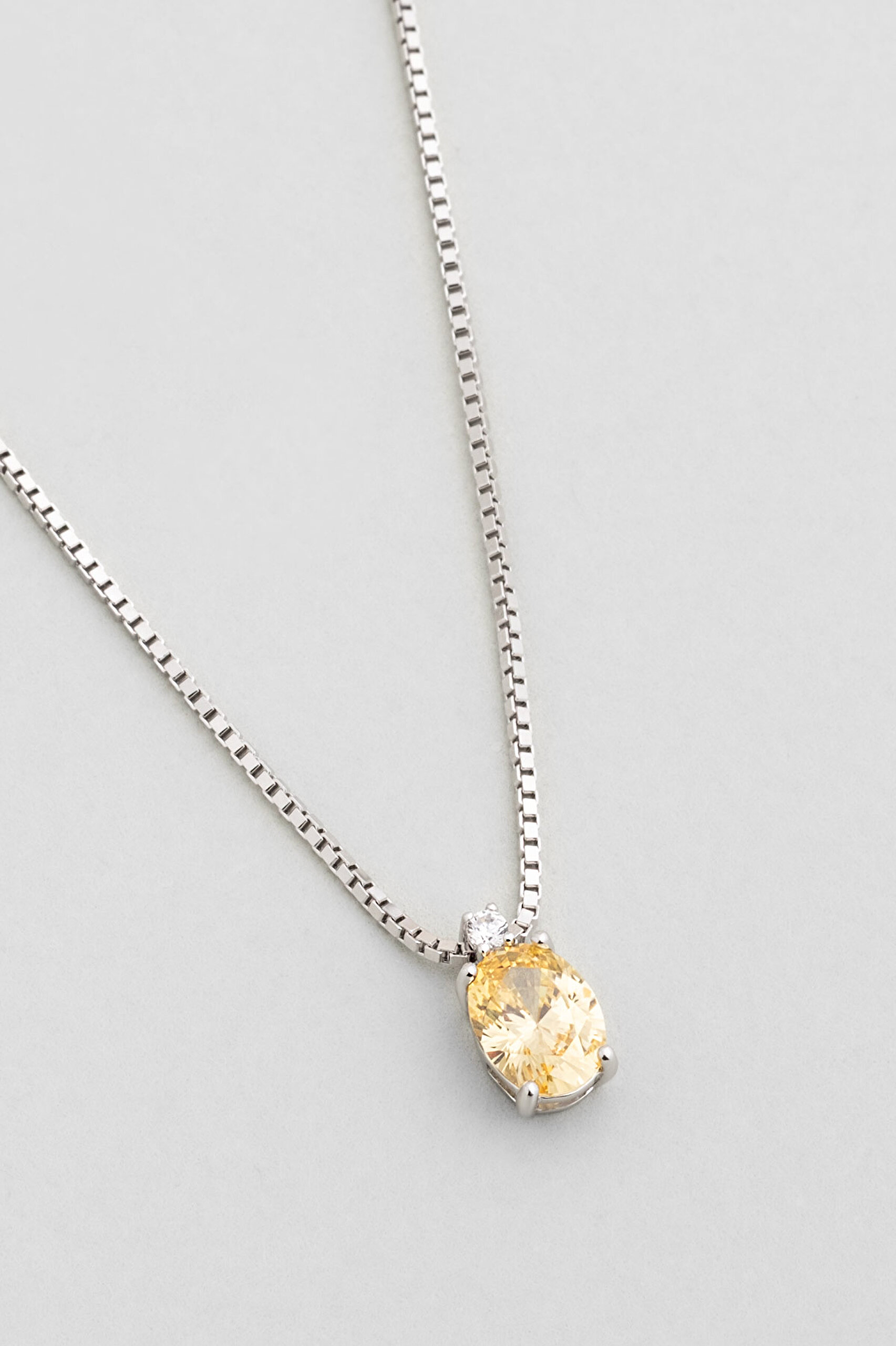 Moonlight 18 Ayar Beyaz Altın Kaplama 45 Cm Gümüş Minimal Kolye - 4