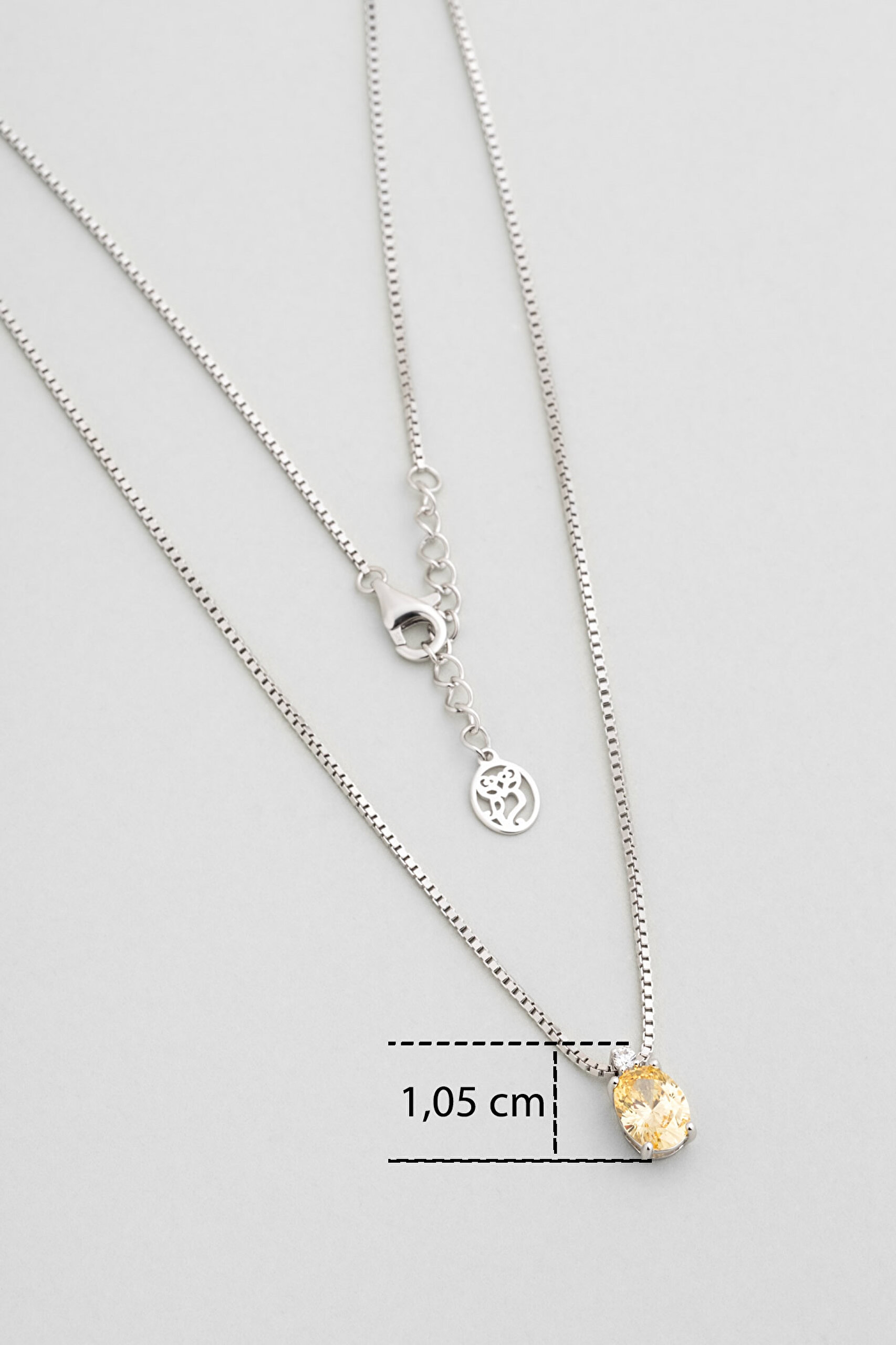 Moonlight 18 Ayar Beyaz Altın Kaplama 45 Cm Gümüş Minimal Kolye - 2