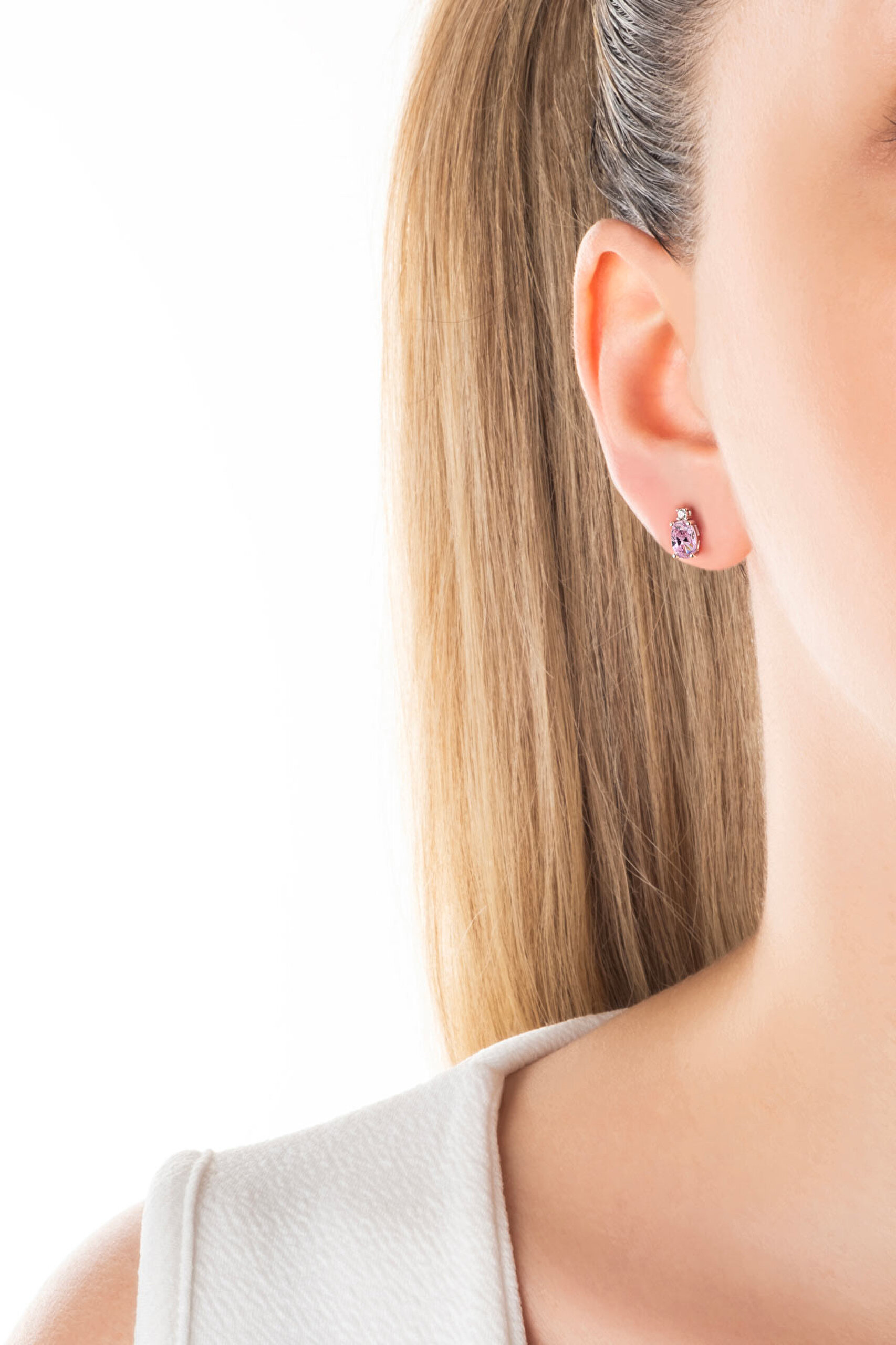 ⁠ Moonlight 18 Ayar Beyaz Altın Kaplama Gümüş Küpe_3}