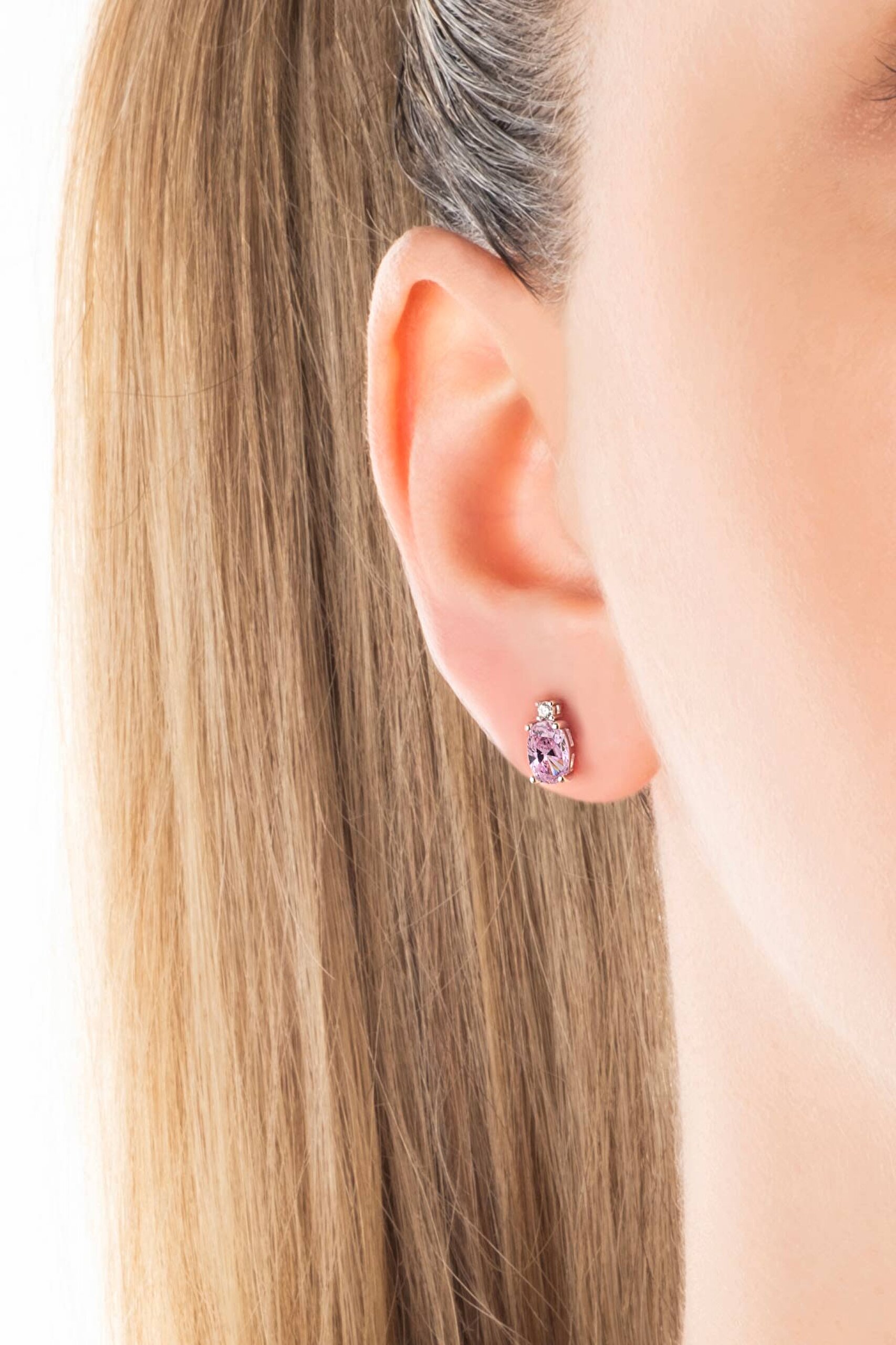 ⁠ Moonlight 18 Ayar Beyaz Altın Kaplama Gümüş Küpe_1}