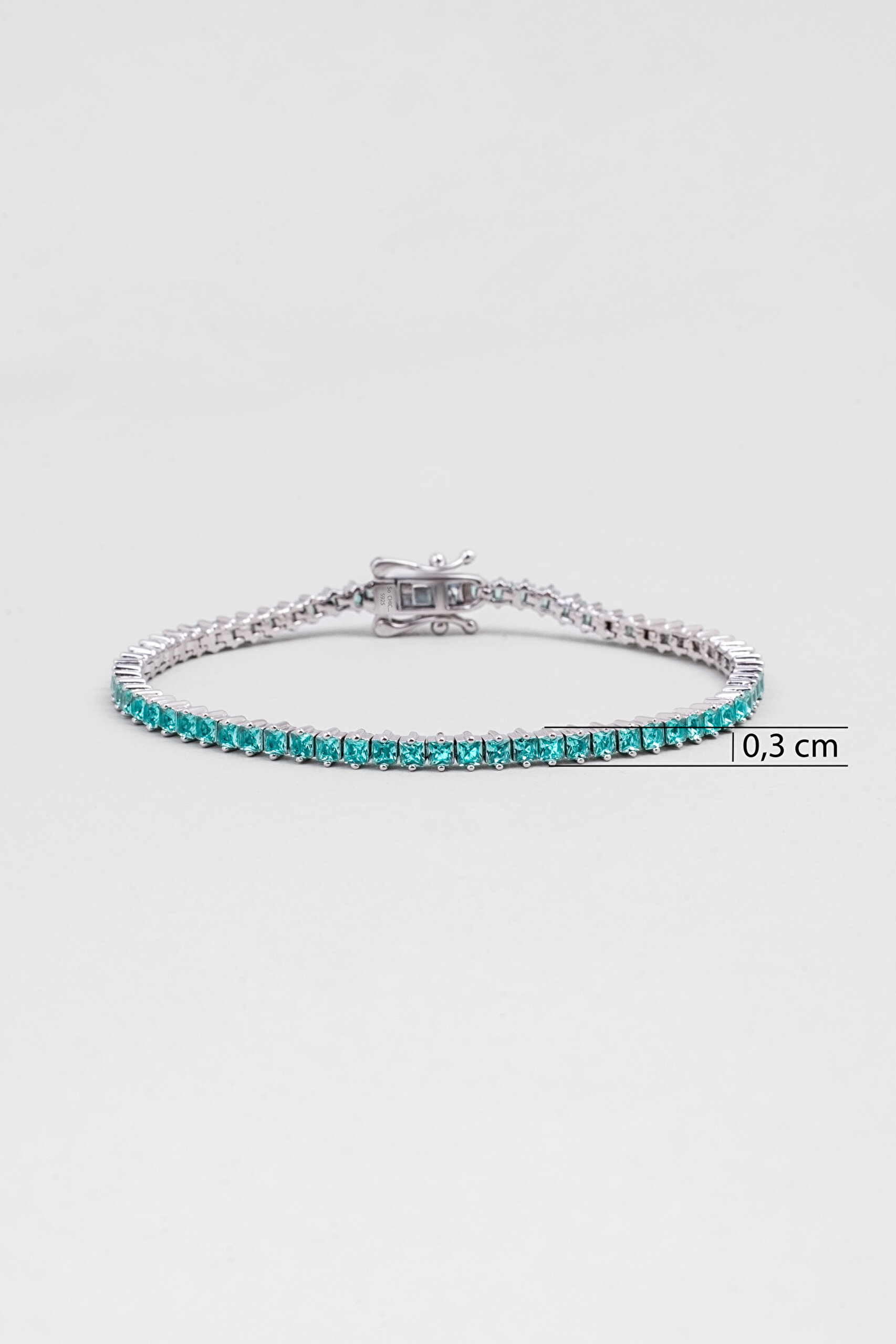 ⁠ Zambak Işıltısı 18 Ayar Beyaz Altın Kaplama Gümüş Su Yolu Bileklik_2}