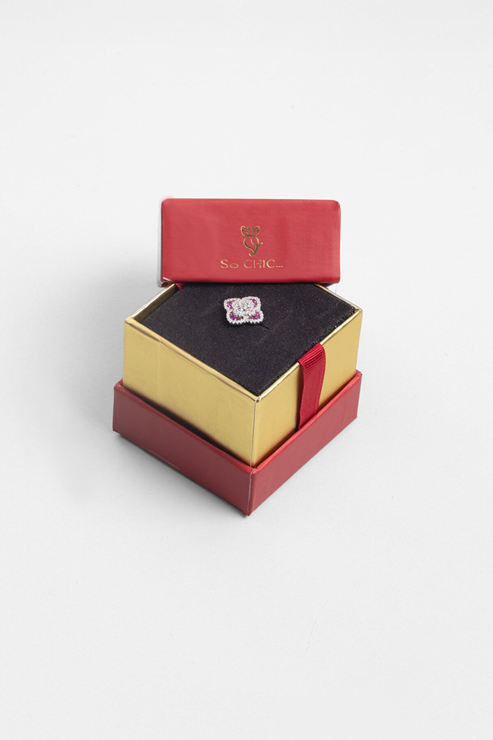 Pembe Yonca 18 Ayar Beyaz Altın Kaplama Gümüş Charm - 8