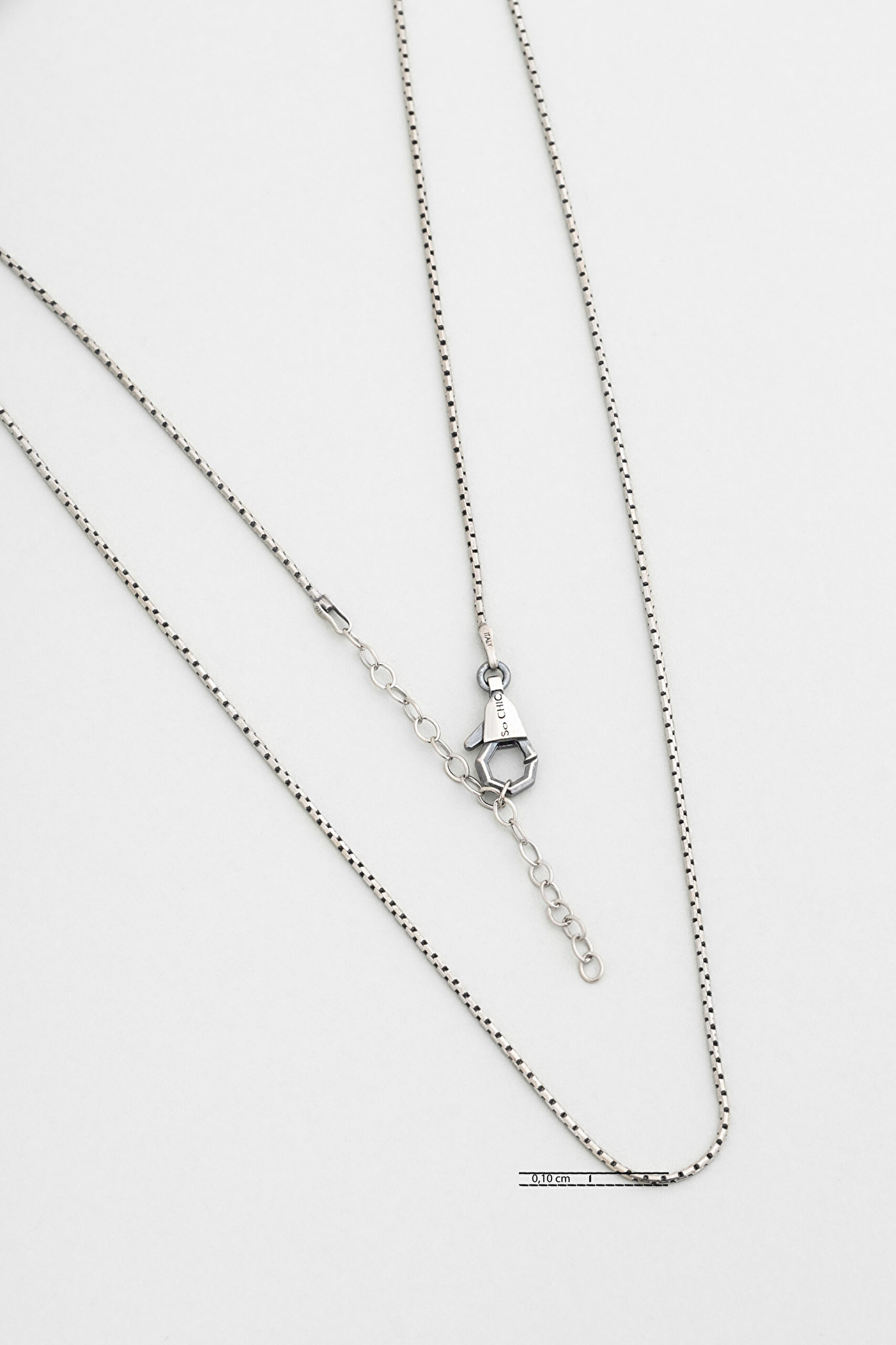 ⁠ İtalyan Modern Oksitli 55 Cm Gümüş Erkek Zincir Kolye_1}