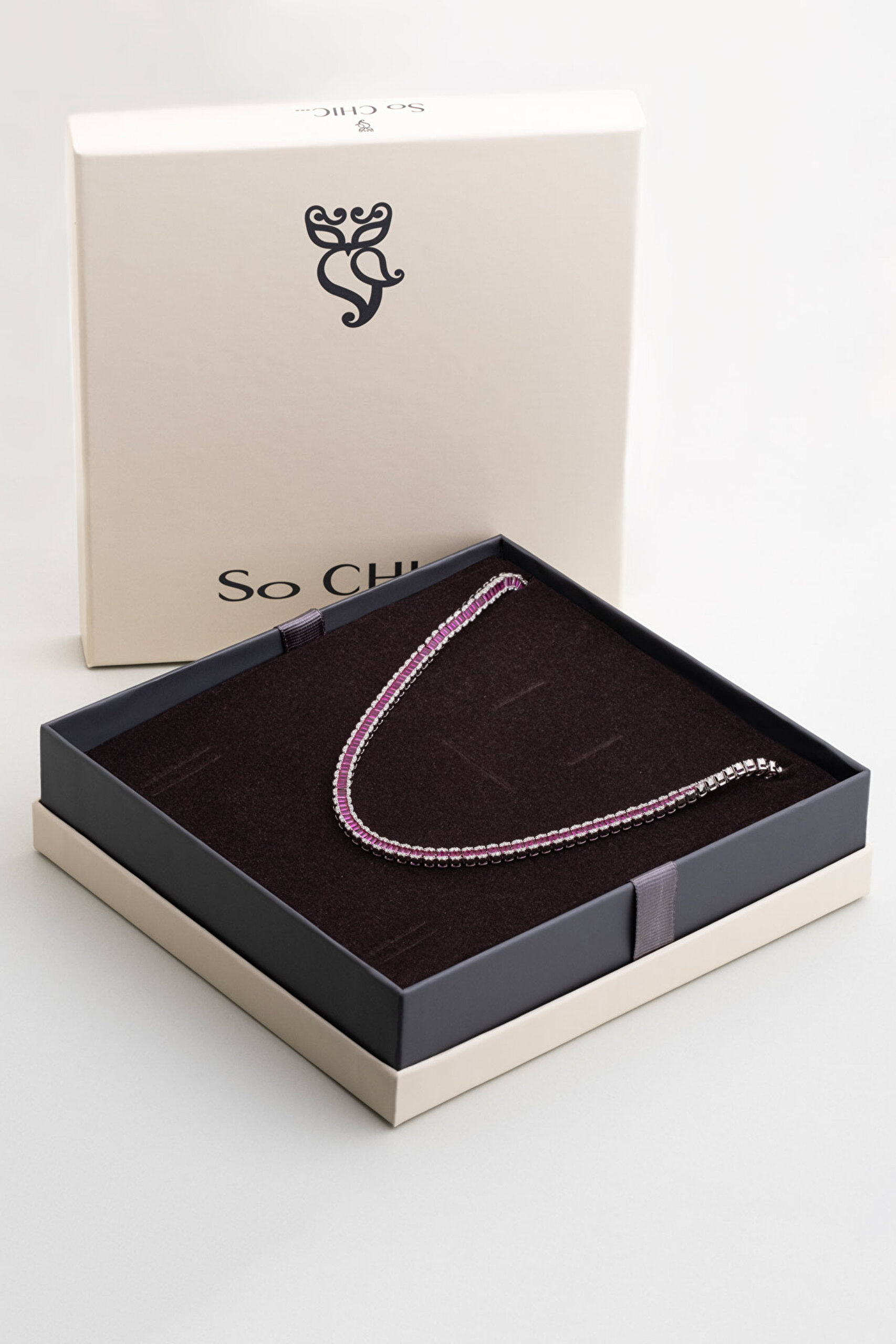 ⁠ Yakut Yolu 18 Ayar Beyaz Altın Kaplama Gümüş Gerdanlık_5}