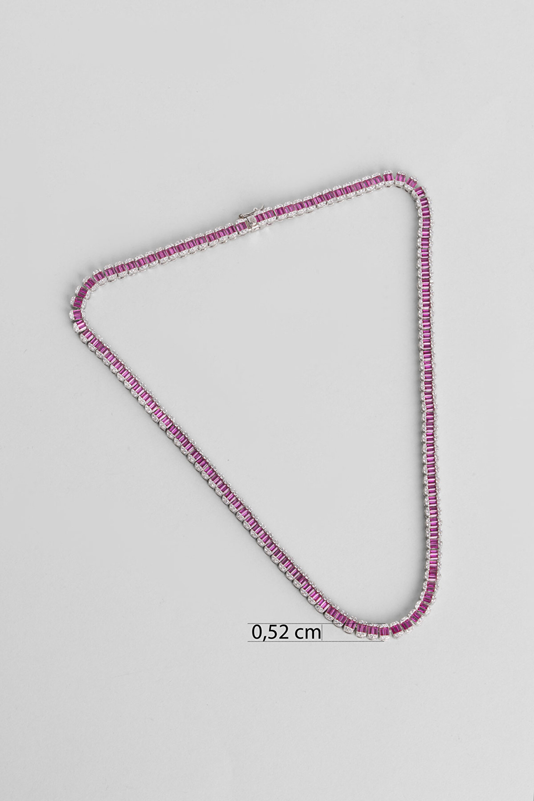 ⁠ Yakut Yolu 18 Ayar Beyaz Altın Kaplama Gümüş Gerdanlık_1}