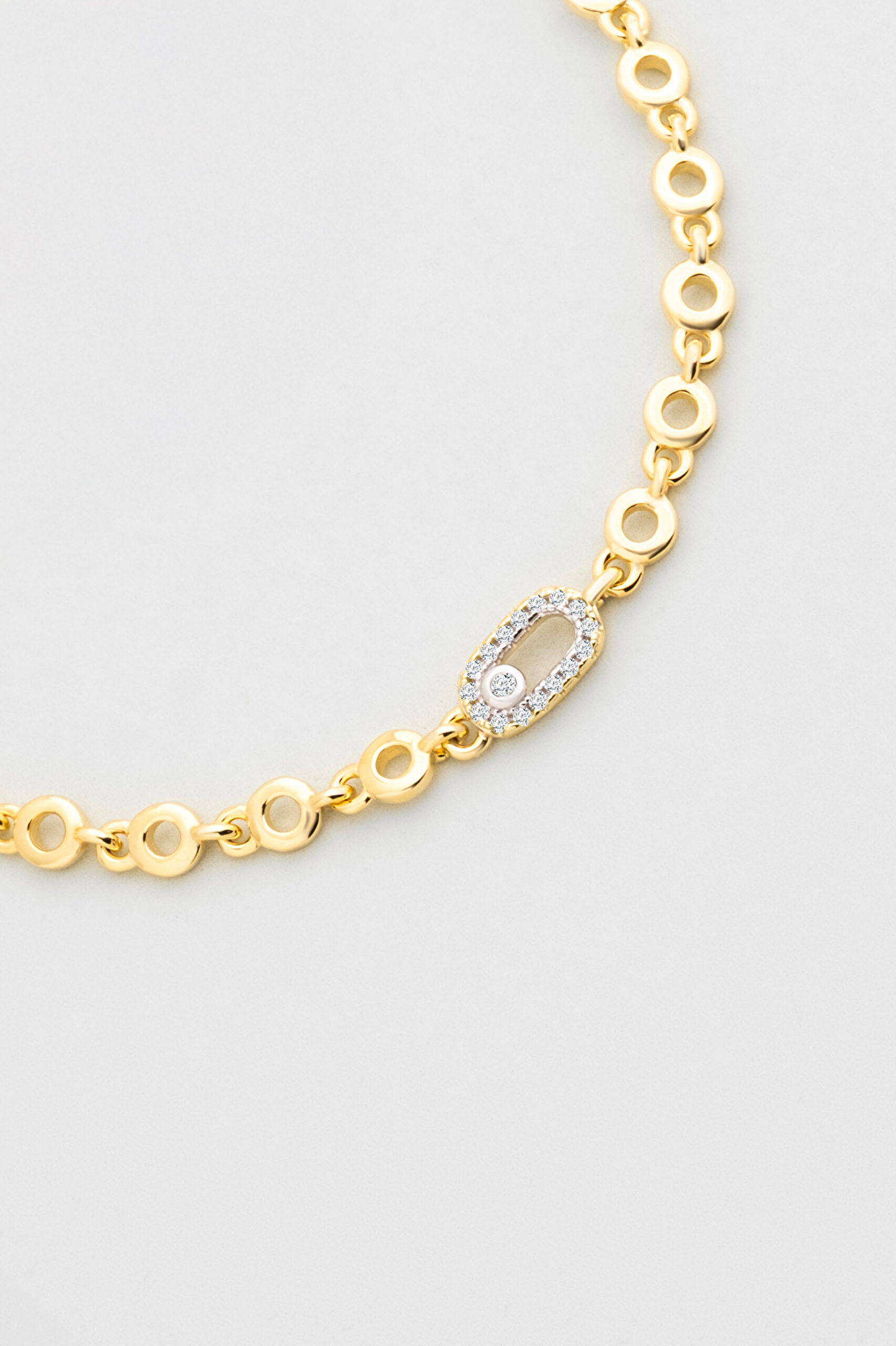 ⁠ Ay Işığı 18 Ayar Sarı Altın Kaplama 19 Cm Gümüş Minimal Bileklik_4}