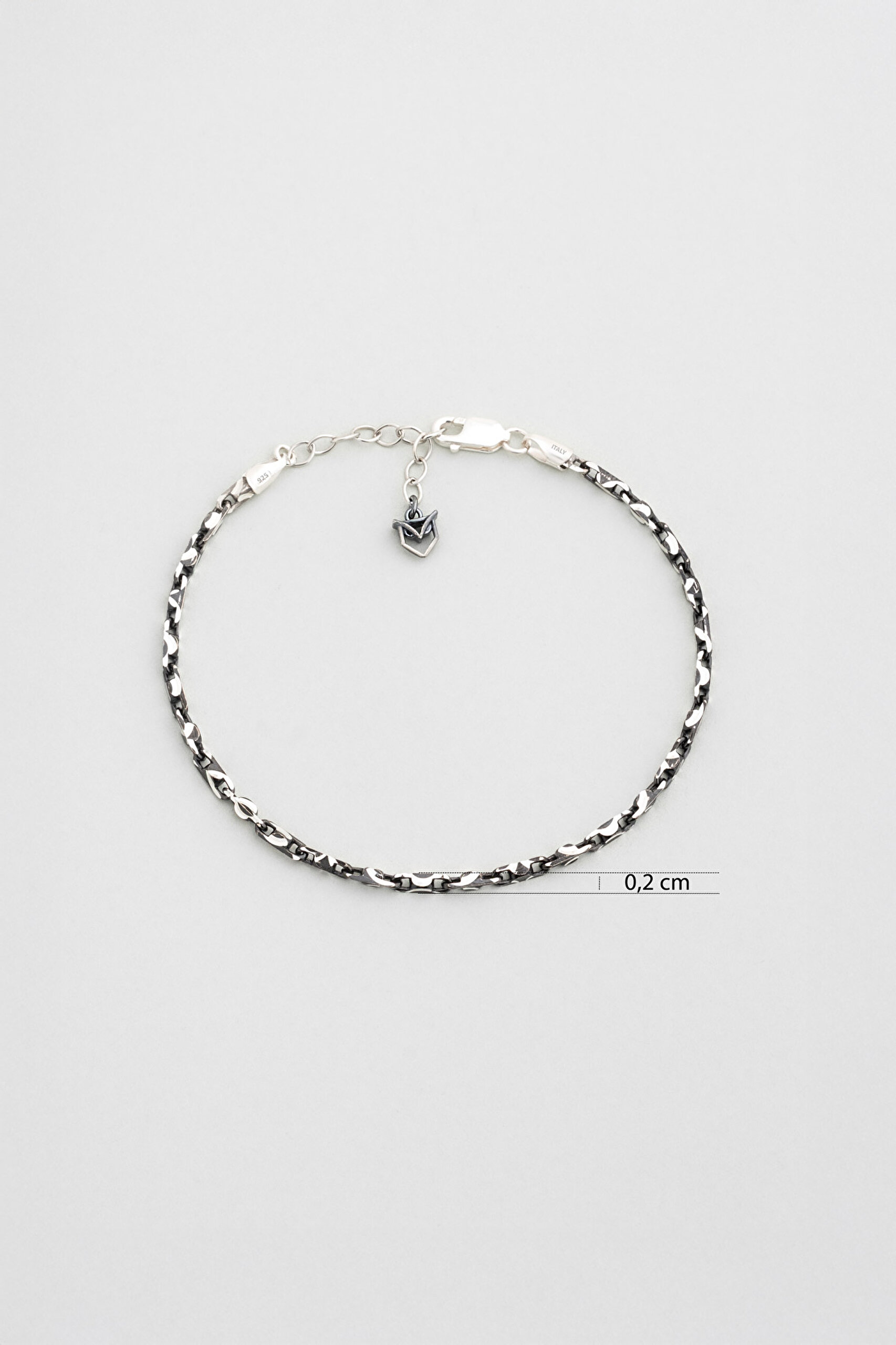 ⁠ Nero İtalyan 21 Cm Gümüş Erkek Zincir Bileklik_1}