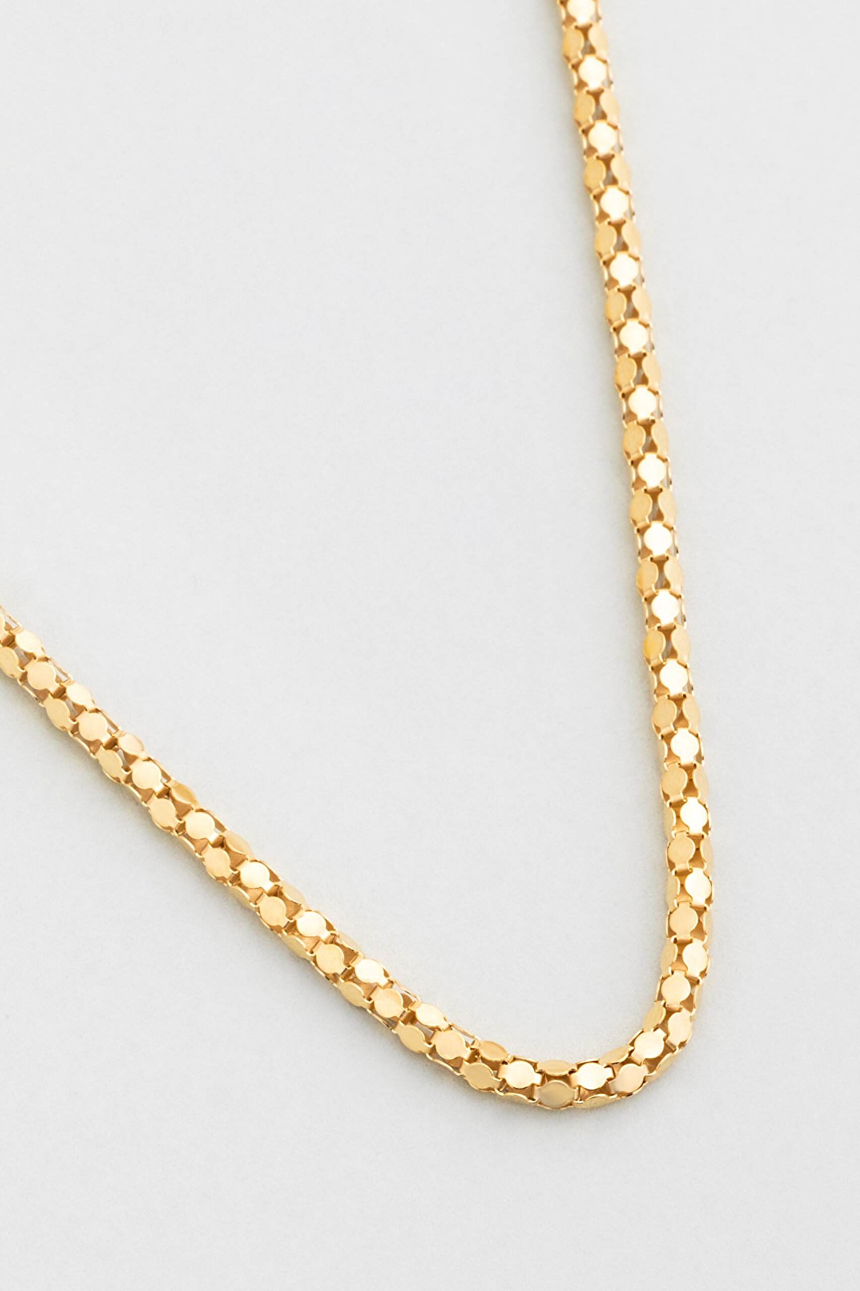 ⁠ Amore İtalyan 18 Ayar Sarı Altın Kaplama 45 Cm Gümüş Zincir Kolye_4}