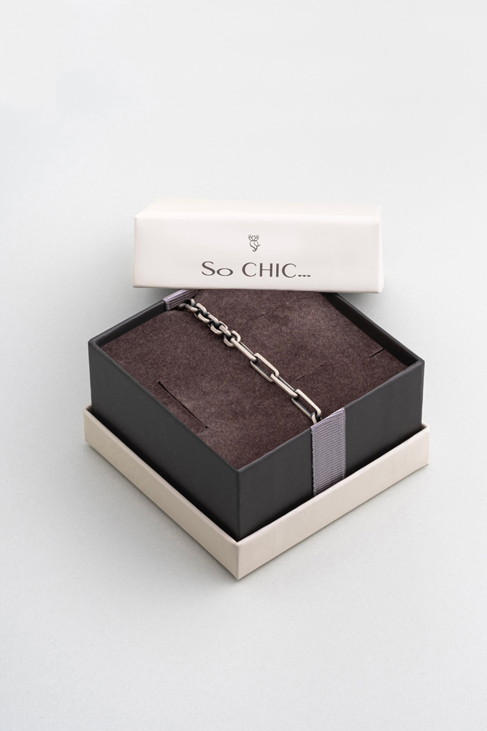 ⁠ Kratos İtalyan 21 Cm Gun Metal Kaplama Gümüş Erkek Bileklik_3}