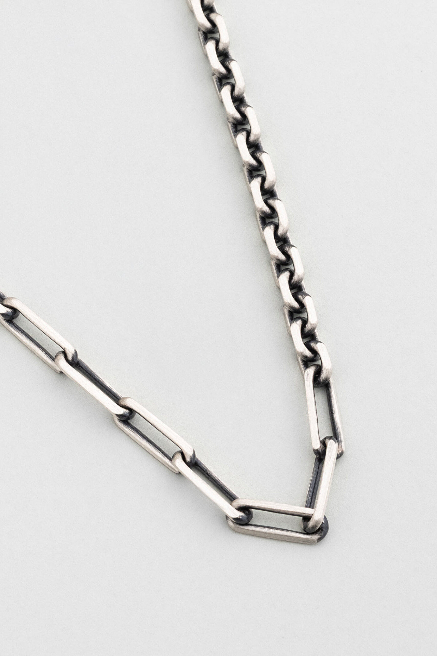 ⁠ Kratos İtalyan 55 Cm Gun Metal Kaplama Gümüş Erkek Kolye_2}