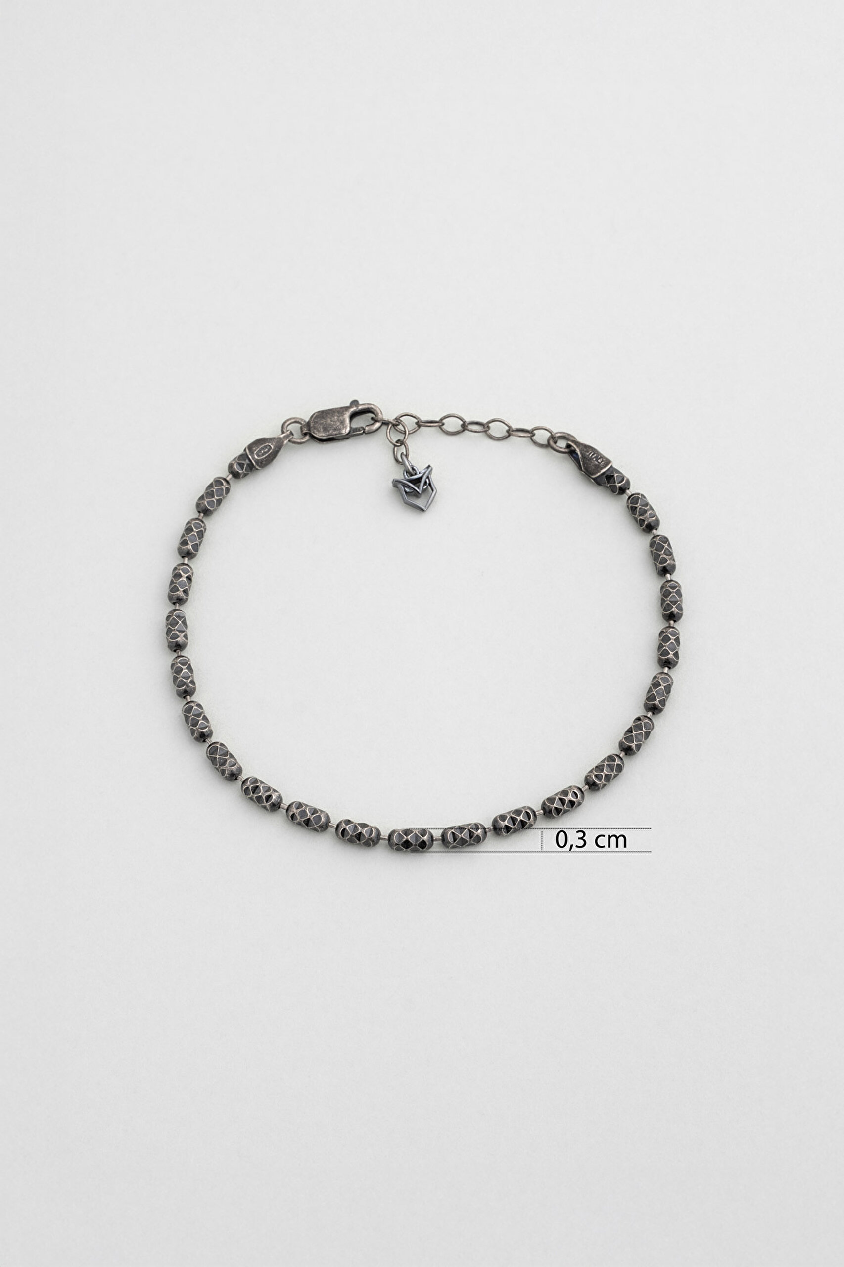 ⁠ Athena İtalyan 21 Cm Eskitme Gümüş Kaplama Erkek Bileklik_1}