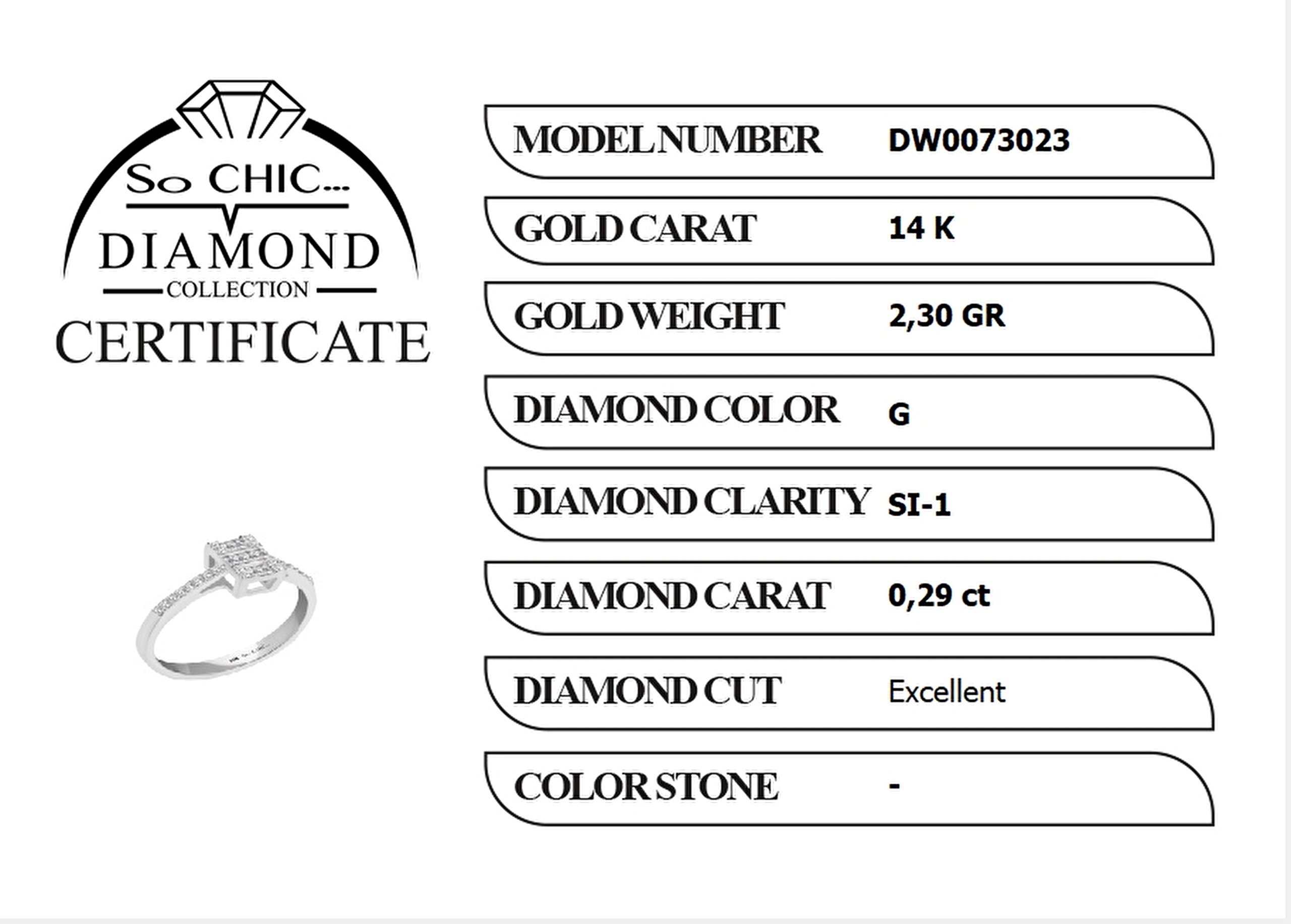 ⁠ Diamond Collection Beyaz Altın 0,29 Karat Pırlanta Yüzük_1}
