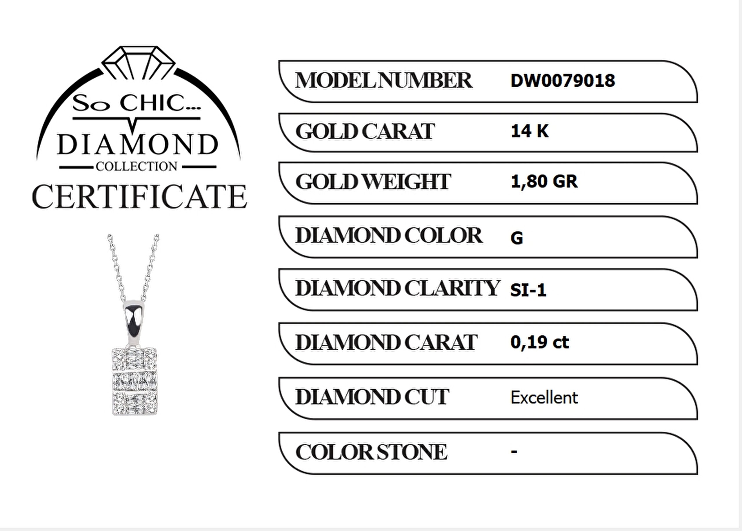 ⁠ Diamond Collection Beyaz Altın 0.19 Karat Pırlanta Kolye
_1}