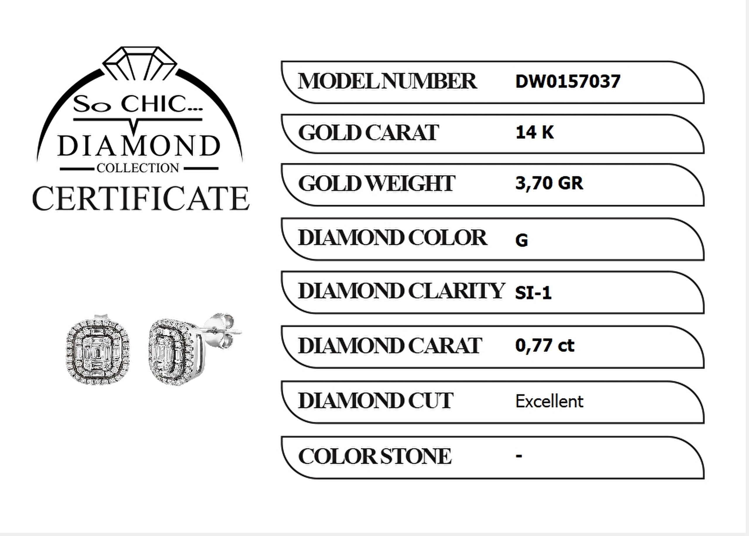 ⁠ Diamond Collection Beyaz Altın 0.59 Karat Pırlanta Küpe_1}