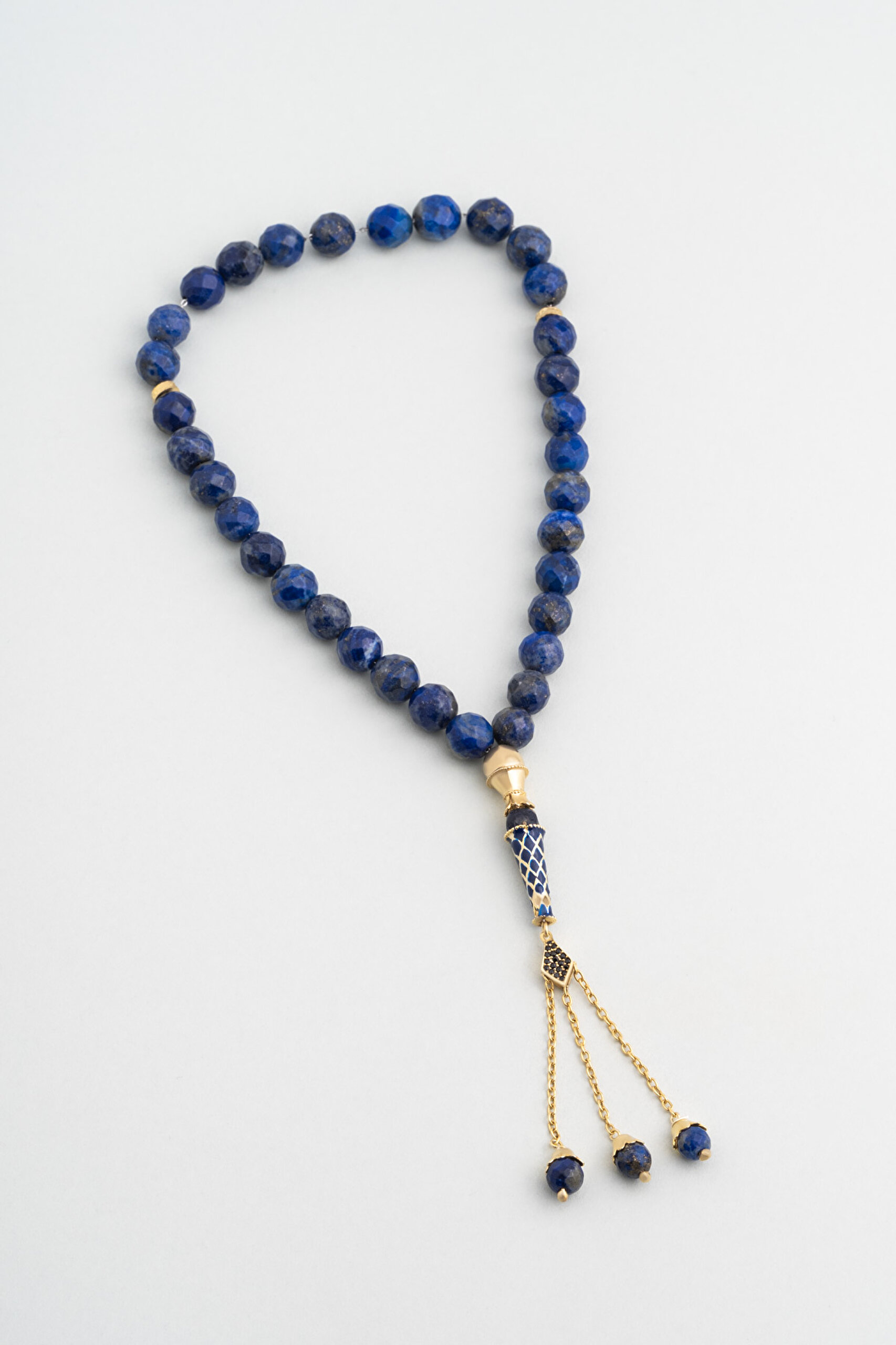 ⁠ Lapis Taşlı 22 Cm Gümüş Tesbih_0}