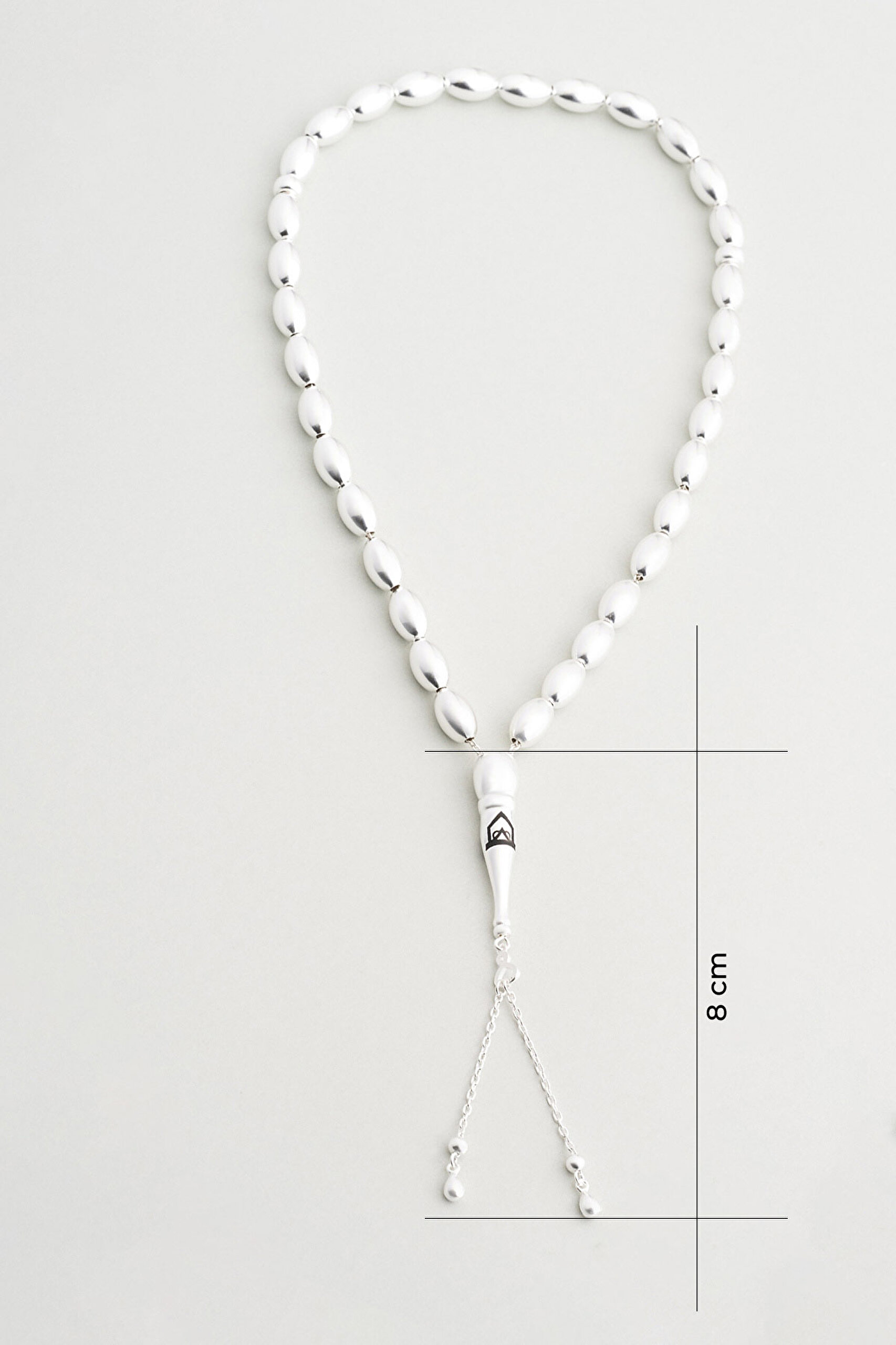 ⁠ Arpa Kesim 25 Cm Gümüş Tesbih_1}