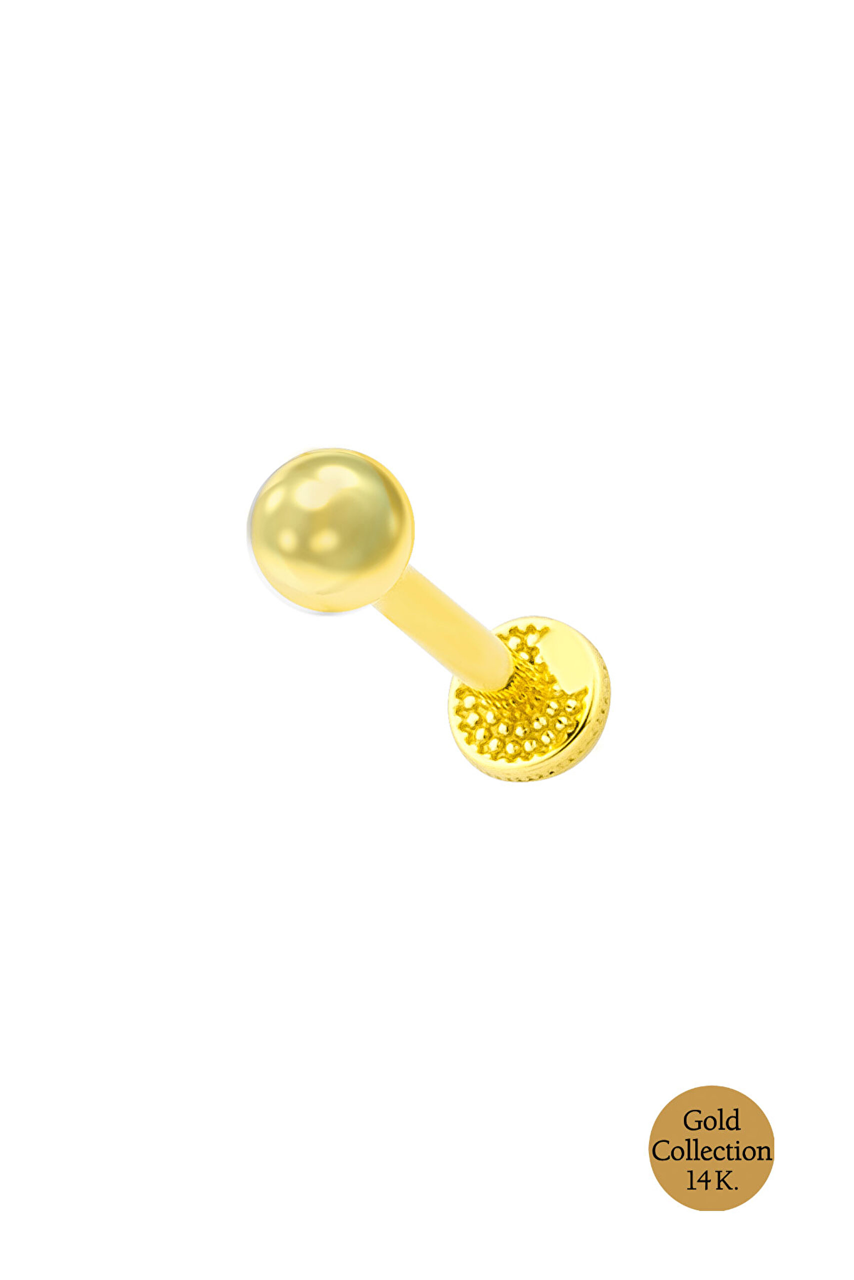 ⁠ Minimal Altın Serisi 14 Ayar Sarı Altın Tragus Piercing_1}