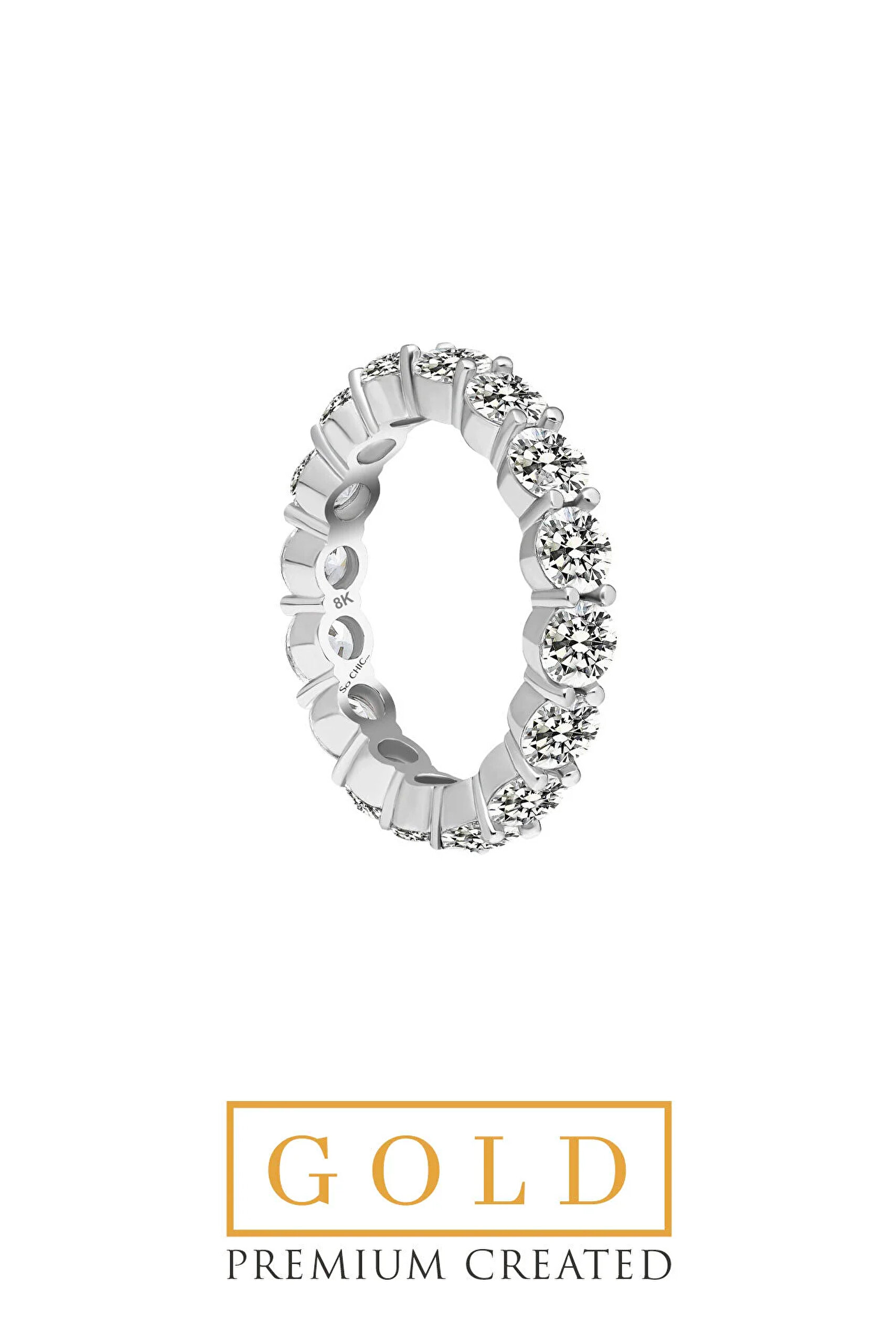 ⁠ Beyaz Altın Sertifikalı Premium Created Taşlı 4.25 CT Effect Tamtur Yüzük

_1}