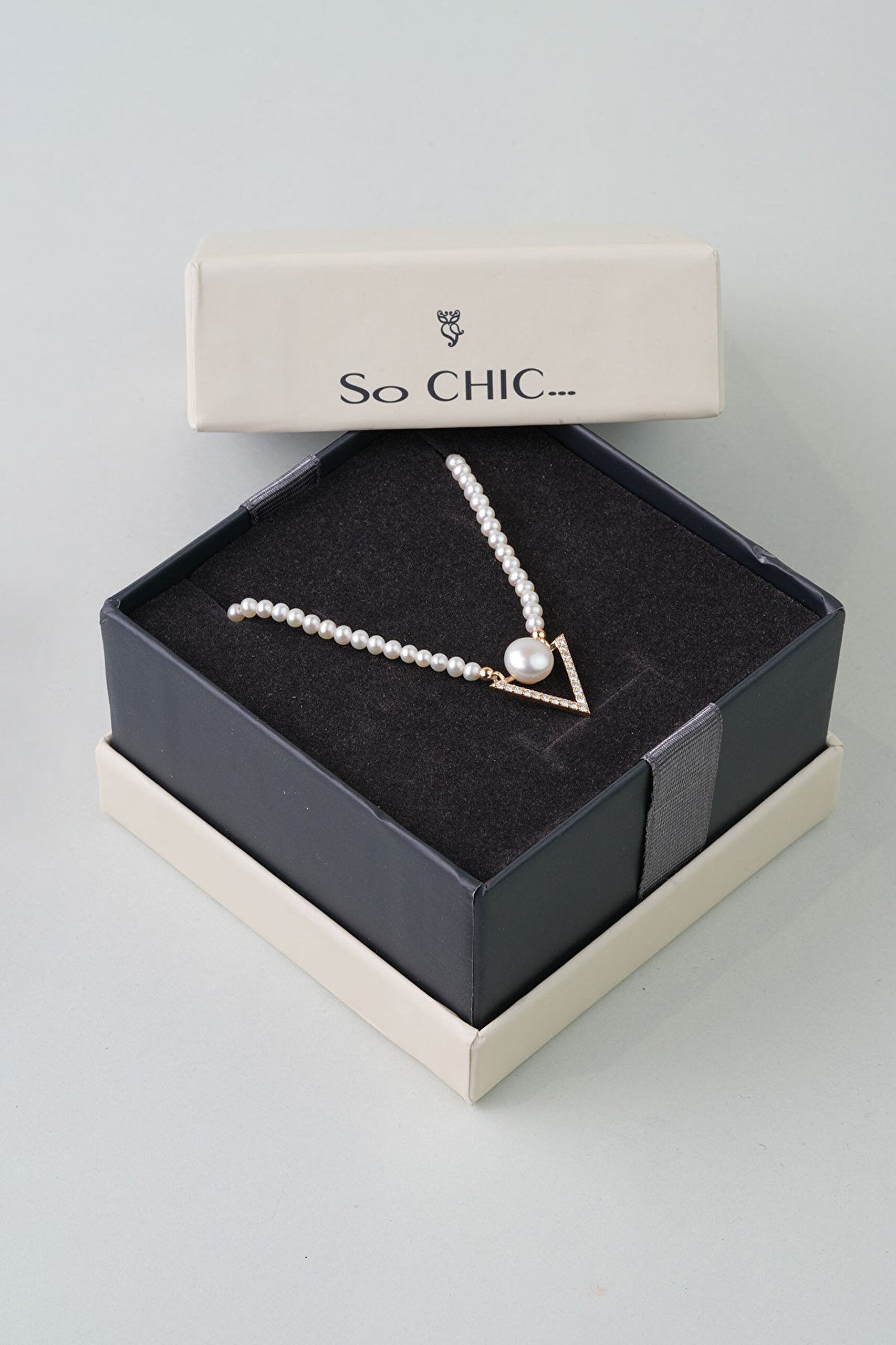 ⁠ Diamond Collection 14 K Sarı Altın 0.19 Karat Pırlanta Doğal İnci Kolye_5}