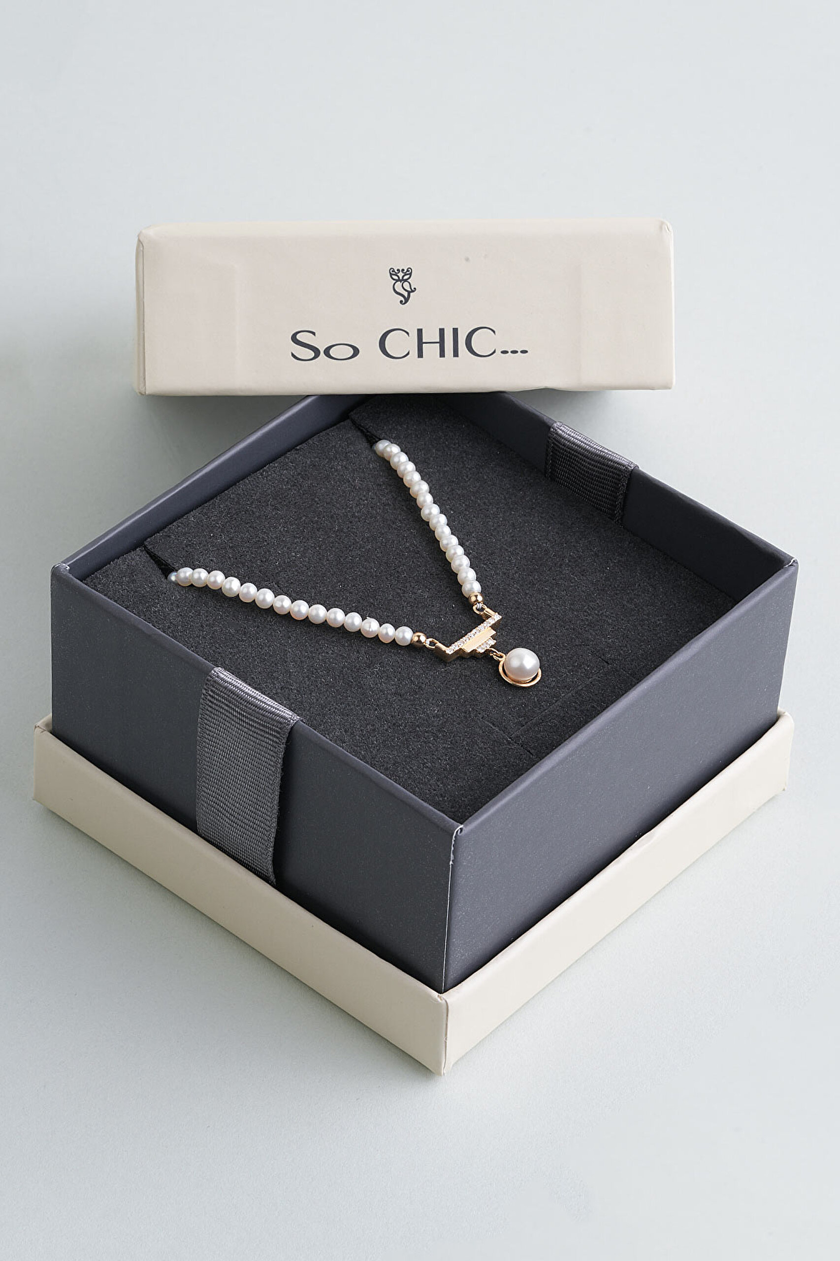 ⁠ Diamond Collection 14 K Sarı Altın 0,09 Karat Pırlanta Doğal İnci Kolye_6}
