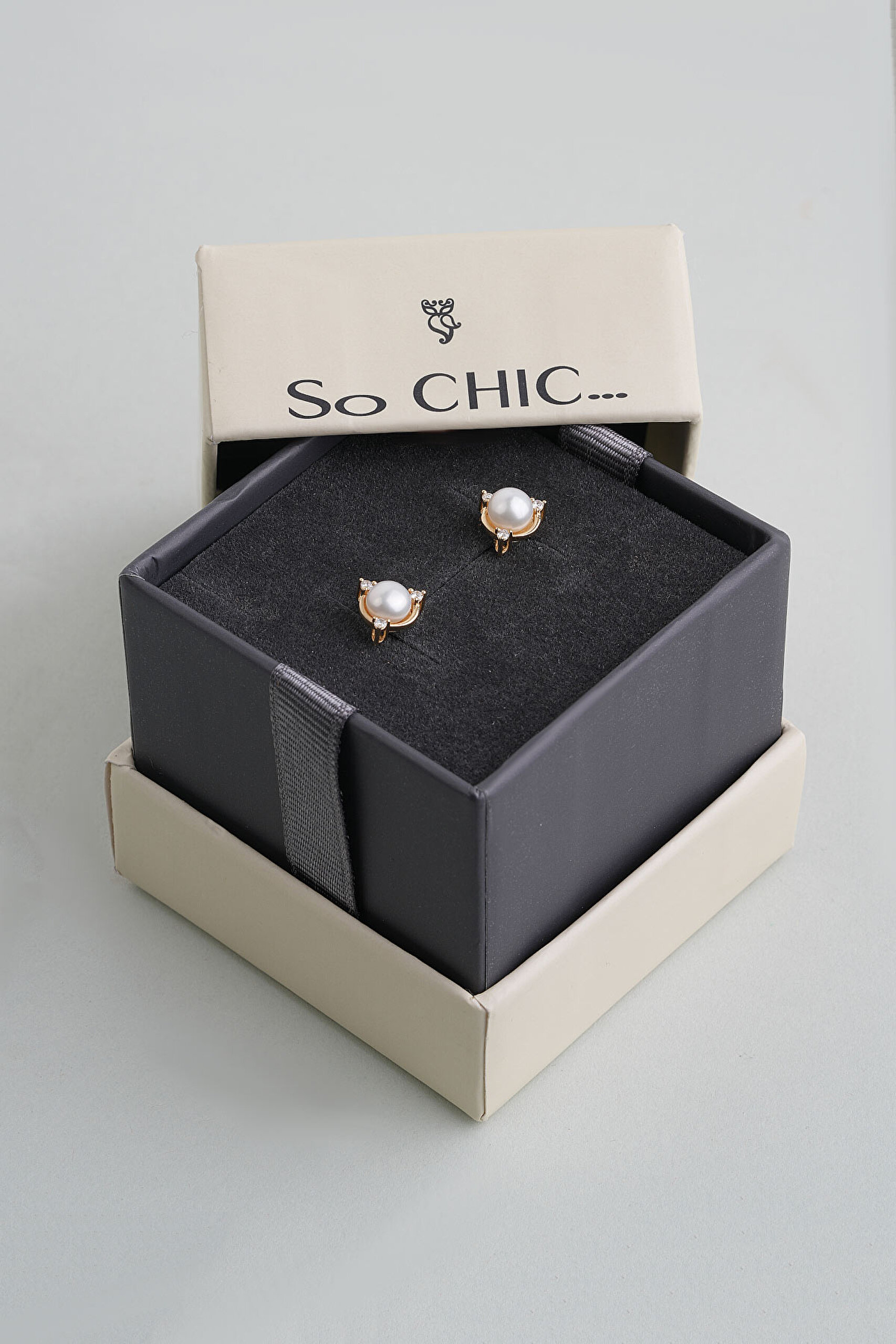 ⁠ Diamond Collection 14 K Sarı Altın 0,07 Karat Pırlanta Doğal İnci Küpe_5}