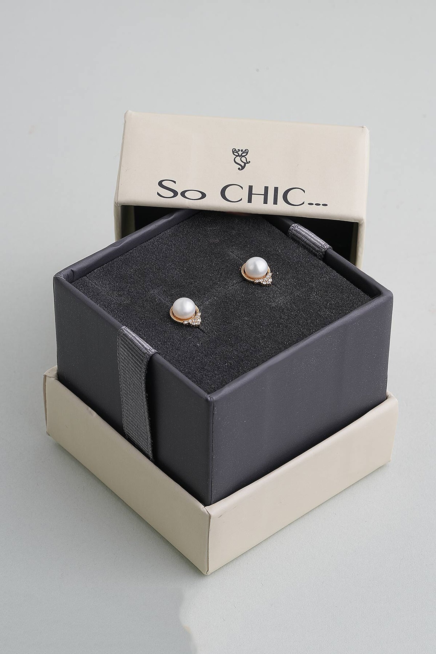 ⁠ Diamond Collection 14 K Sarı Altın 0,04 Karat Pırlanta Doğal İnci Küpe_5}