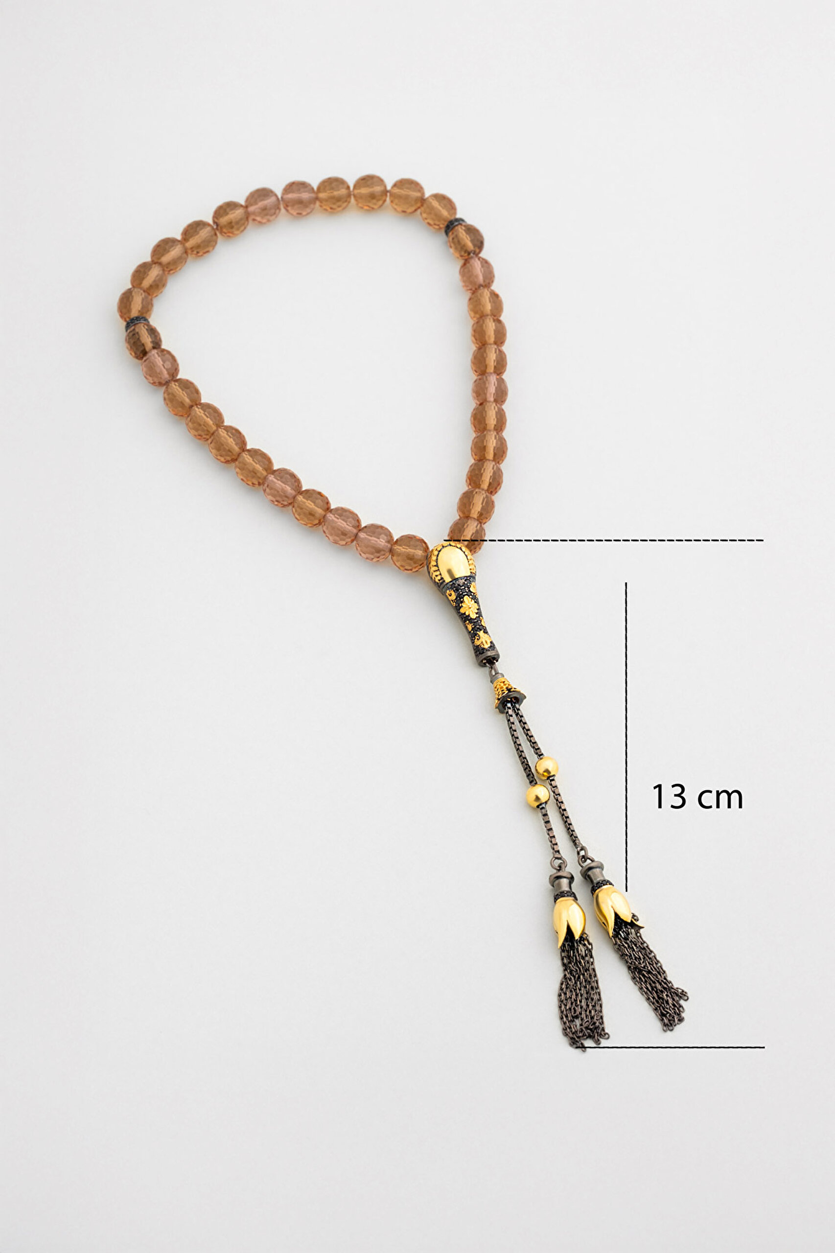 ⁠ Zultanit Taşlı Siyah Rodyum Kaplama 27 Cm Gümüş Tesbih_1}