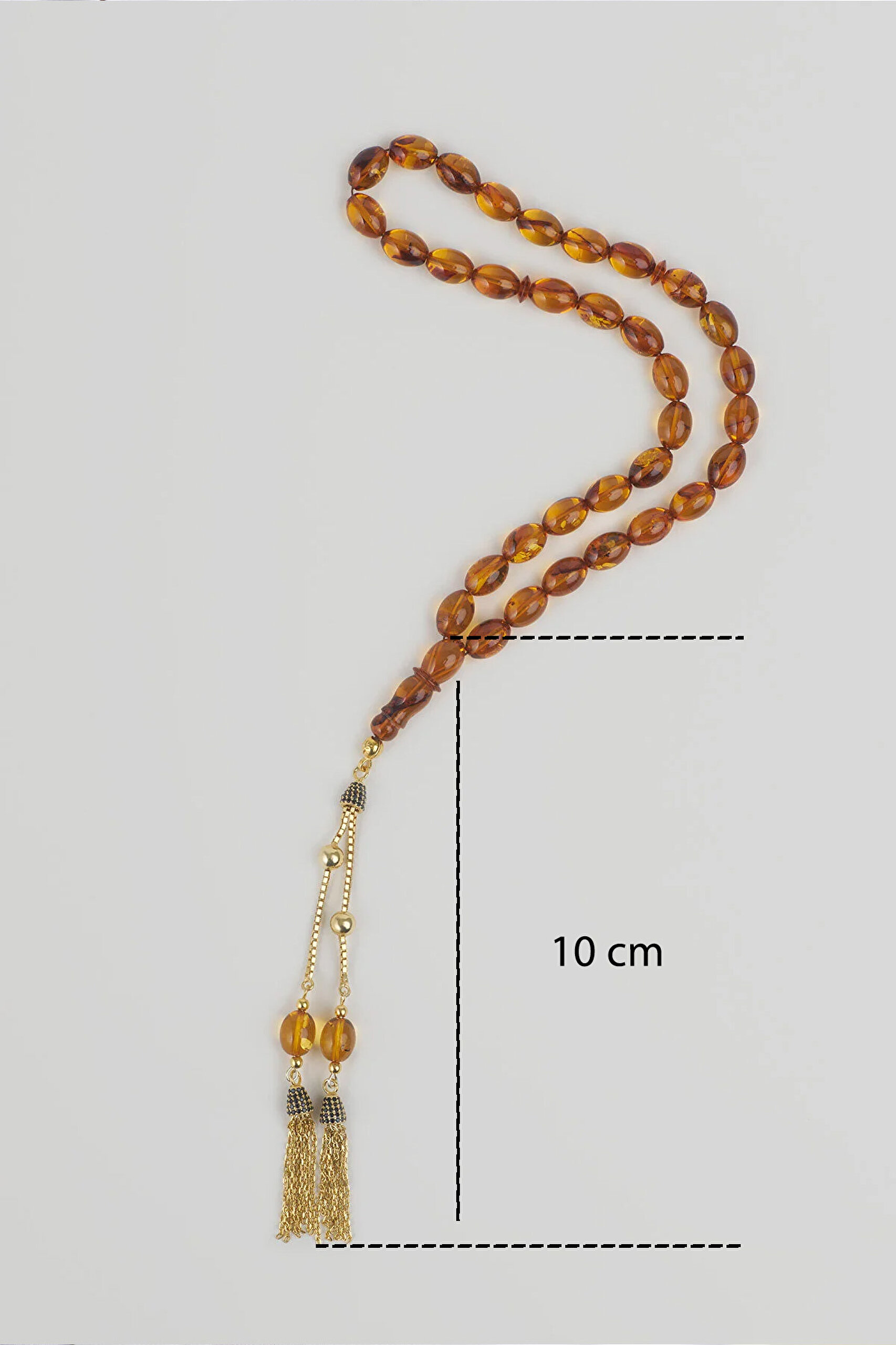 ⁠ Doğal Kehribar Taşlı 33 Cm Gümüş Tesbih_2}