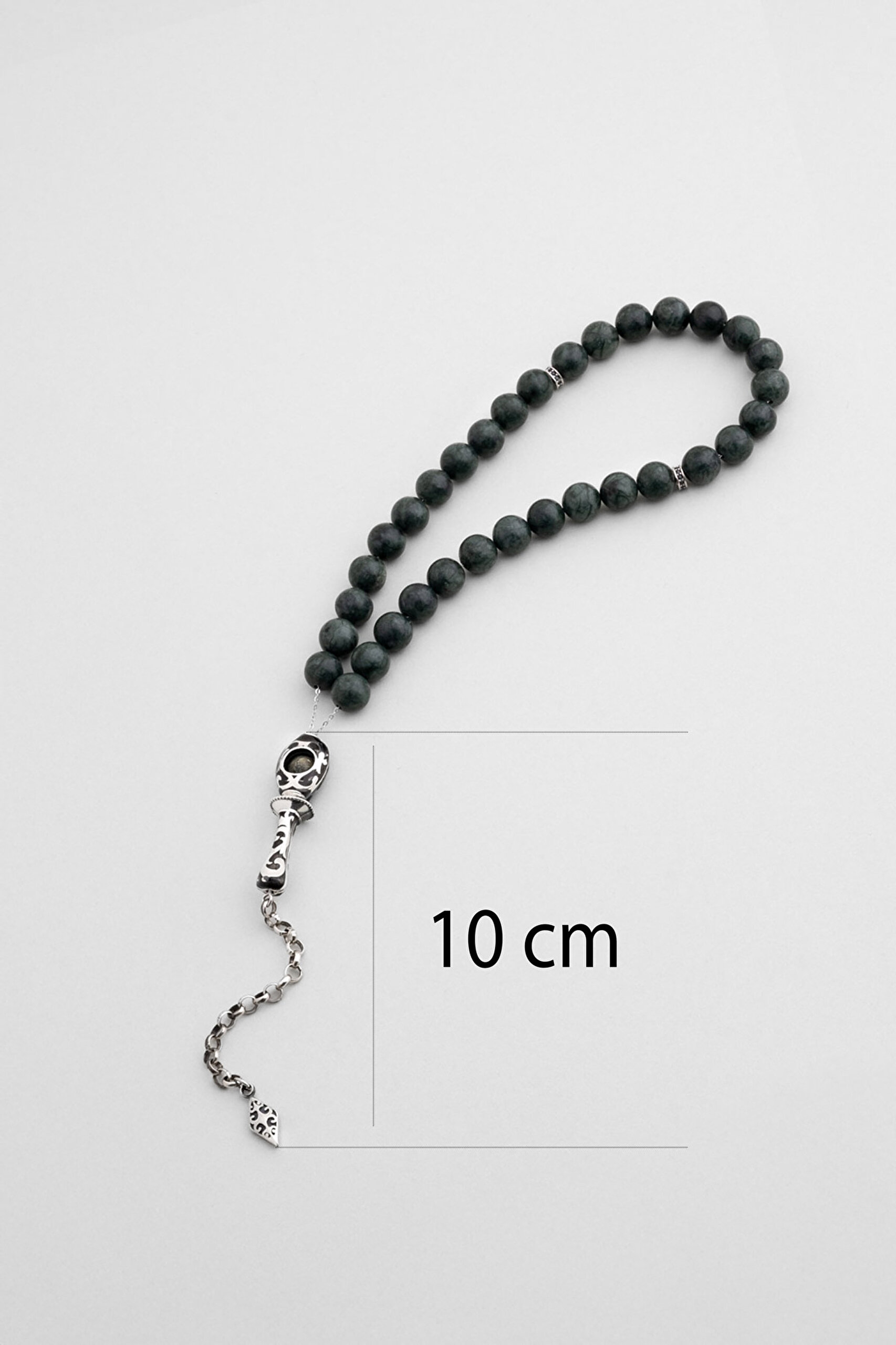 ⁠ Akik Taşlı 26 Cm Gümüş Tesbih_2}