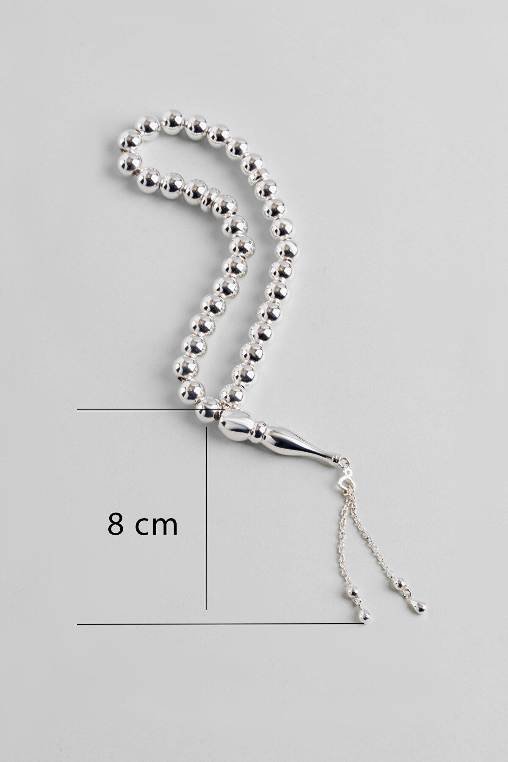 Modern Dizayn 19 Cm Gümüş Tesbih - 2