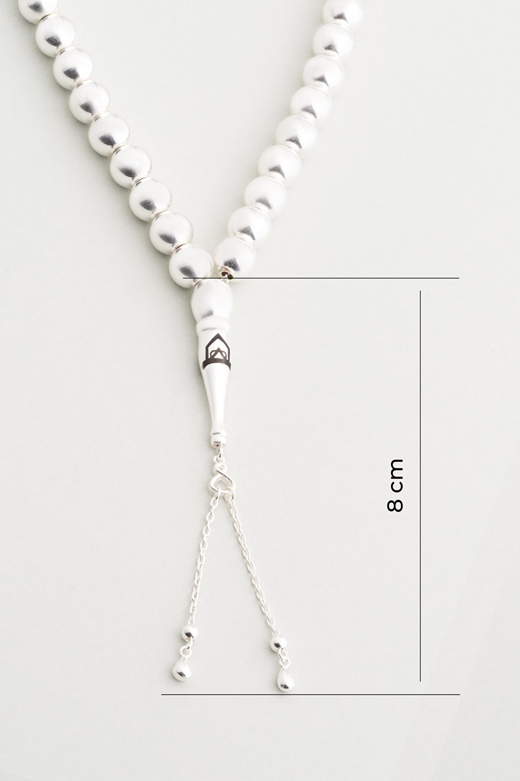 ⁠ Modern Tasarım 21 Cm Gümüş Tesbih_1}