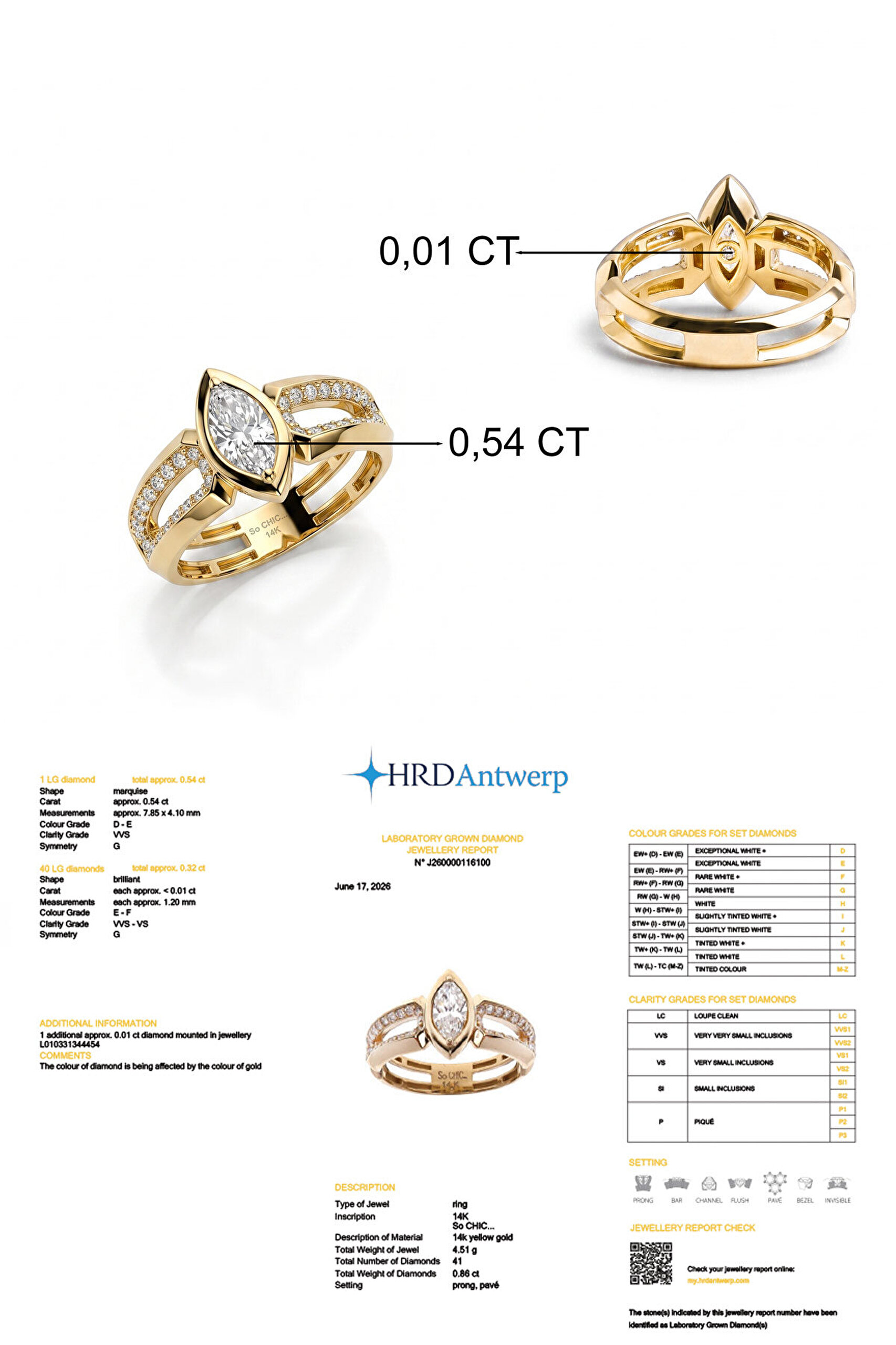 0.87 Karat HRD Sertifikalı Laboratuvar Üretimi Pırlanta Altın Yüzük - 2