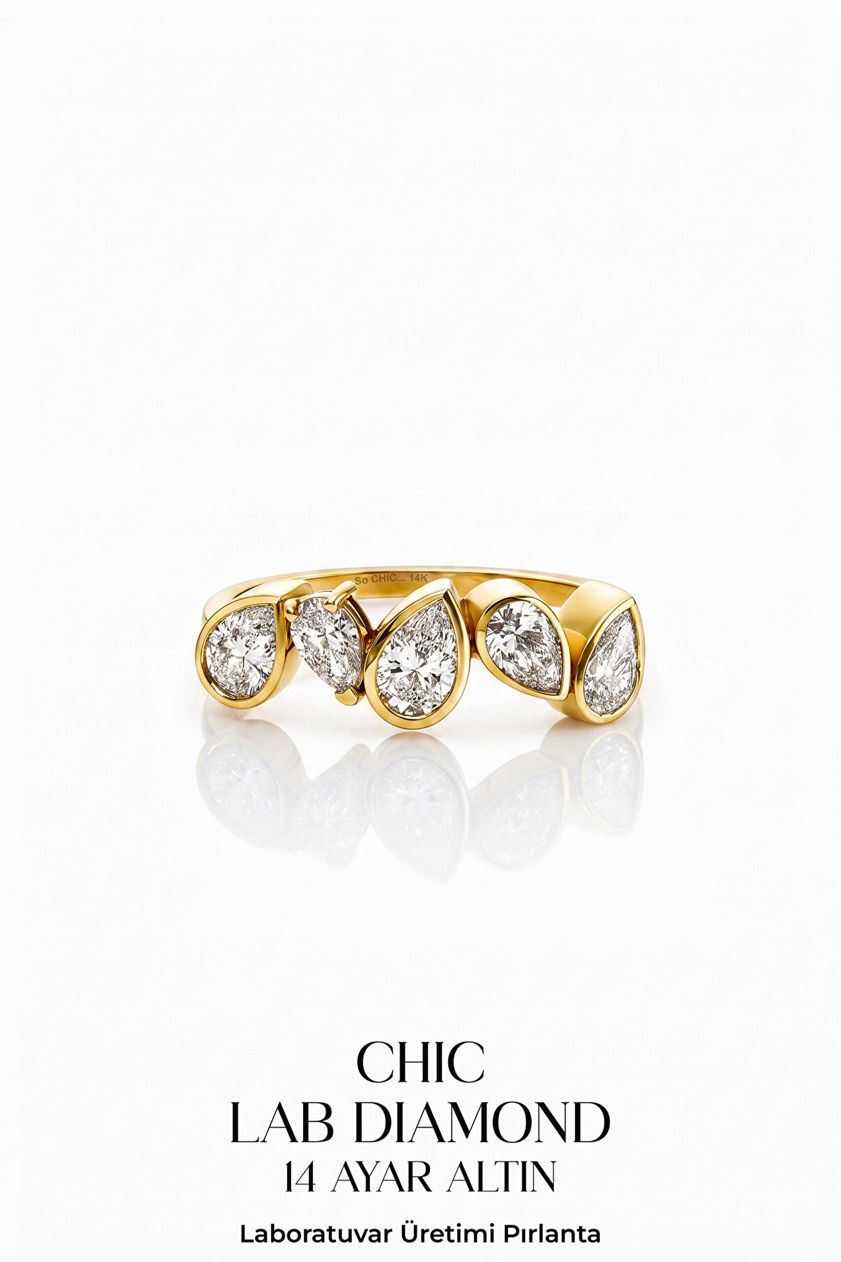 1.24 Karat HRD Sertifikalı Laboratuvar Üretimi Pırlanta Altın Yüzük - 0