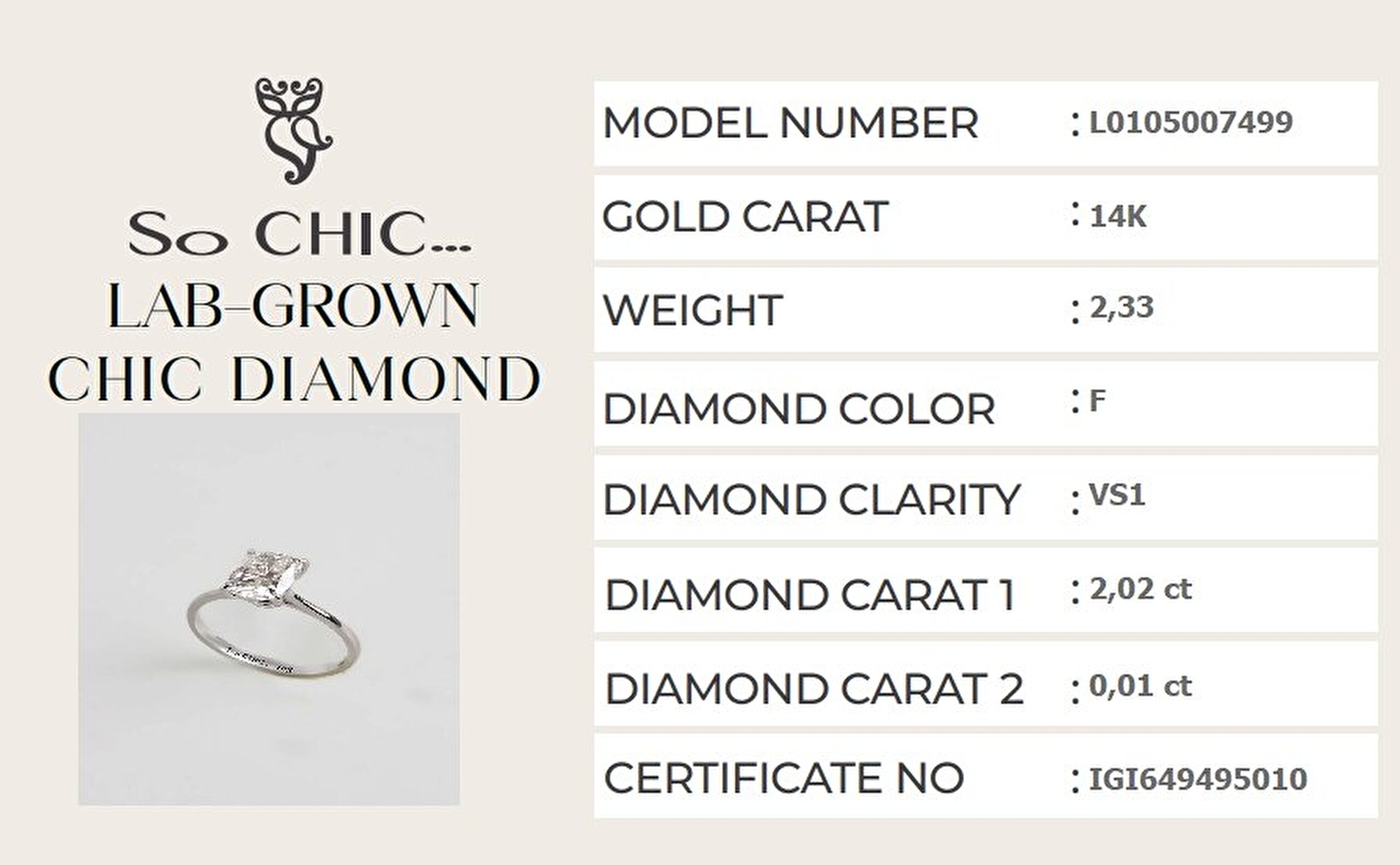 2.03 Karat IGI Sertifikalı 14K Beyaz Altın Cushion Kesim Lab Grown Pırlanta Tektaş Yüzük - 6