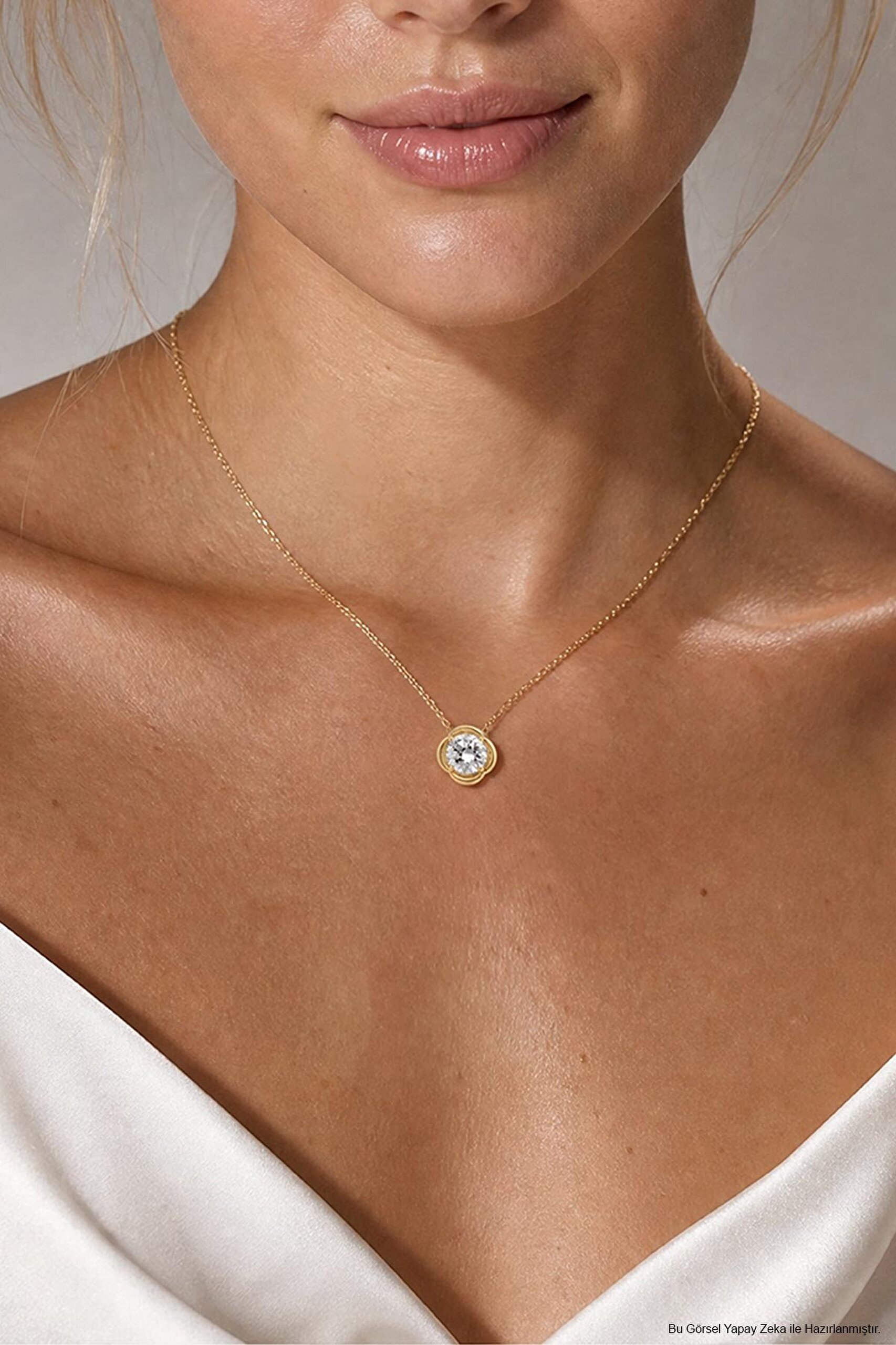 2.10 Karat IGI Sertifikalı Laboratuvar Üretimi Pırlanta Altın 43 Cm Kolye - 1