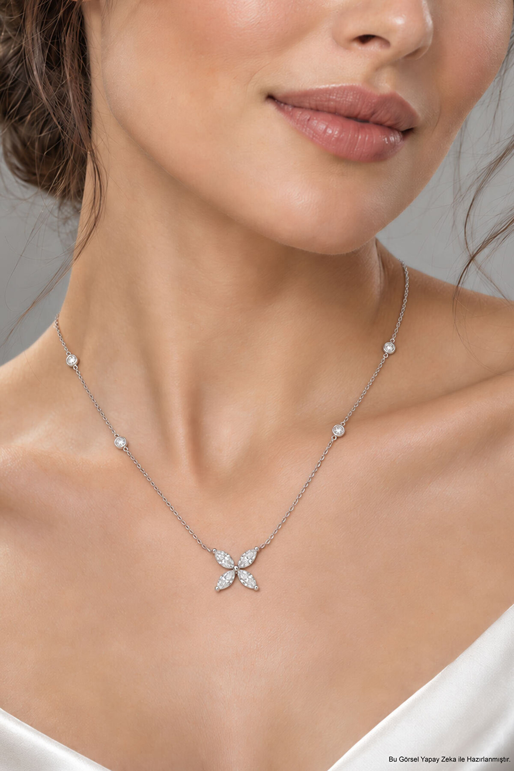 0.99 Karat HRD Sertifikalı Laboratuvar Üretimi Pırlanta Altın 42 Cm Kolye - 1