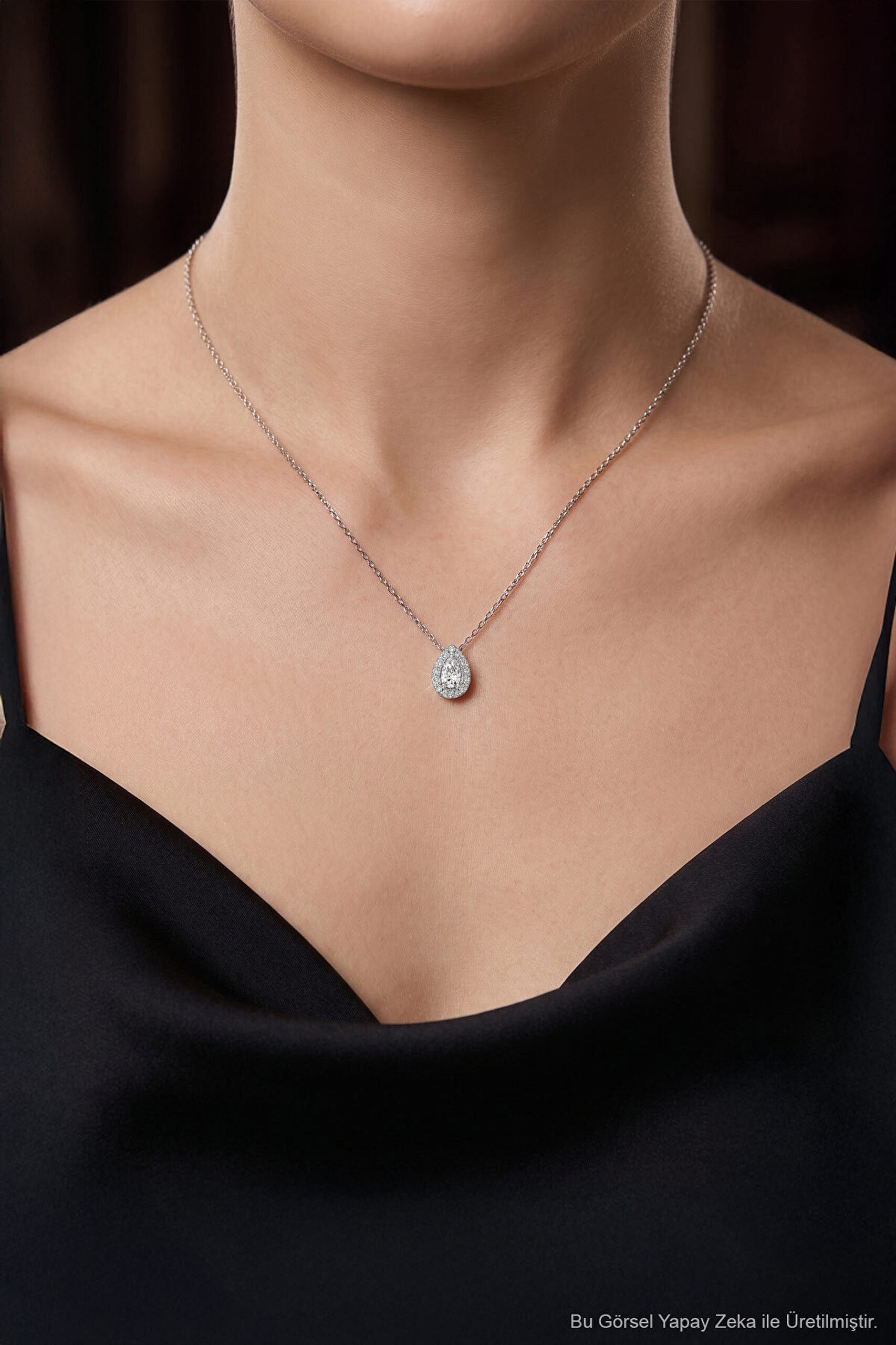 0.32 Karat IGI Sertifikalı Laboratuvar Üretimi Pırlanta Altın 43 Cm Kolye - 3