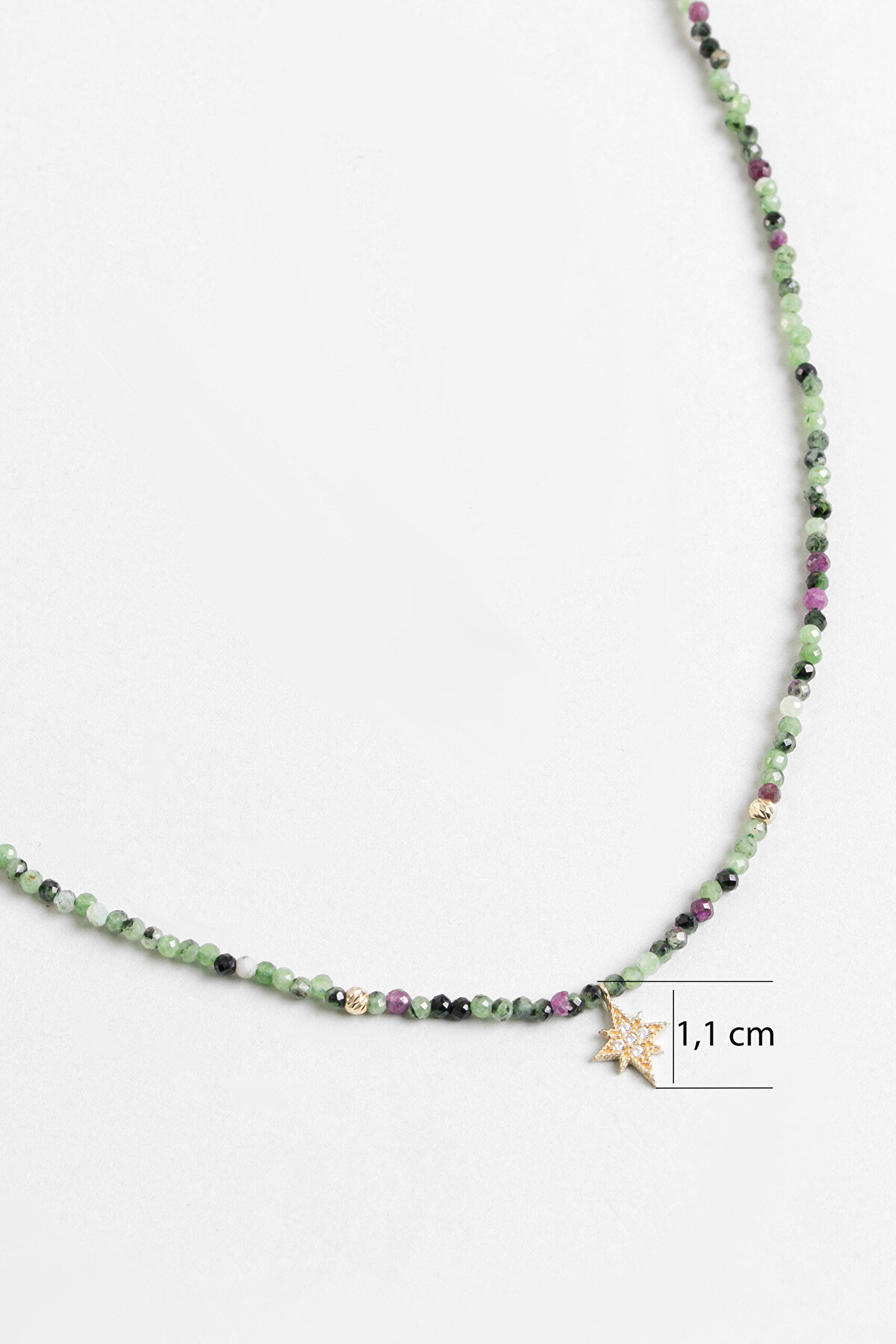 Kutup Yıldızı Figürlü Turmalin Taşlı 41 Cm 14 Ayar Altın Kolye - 2