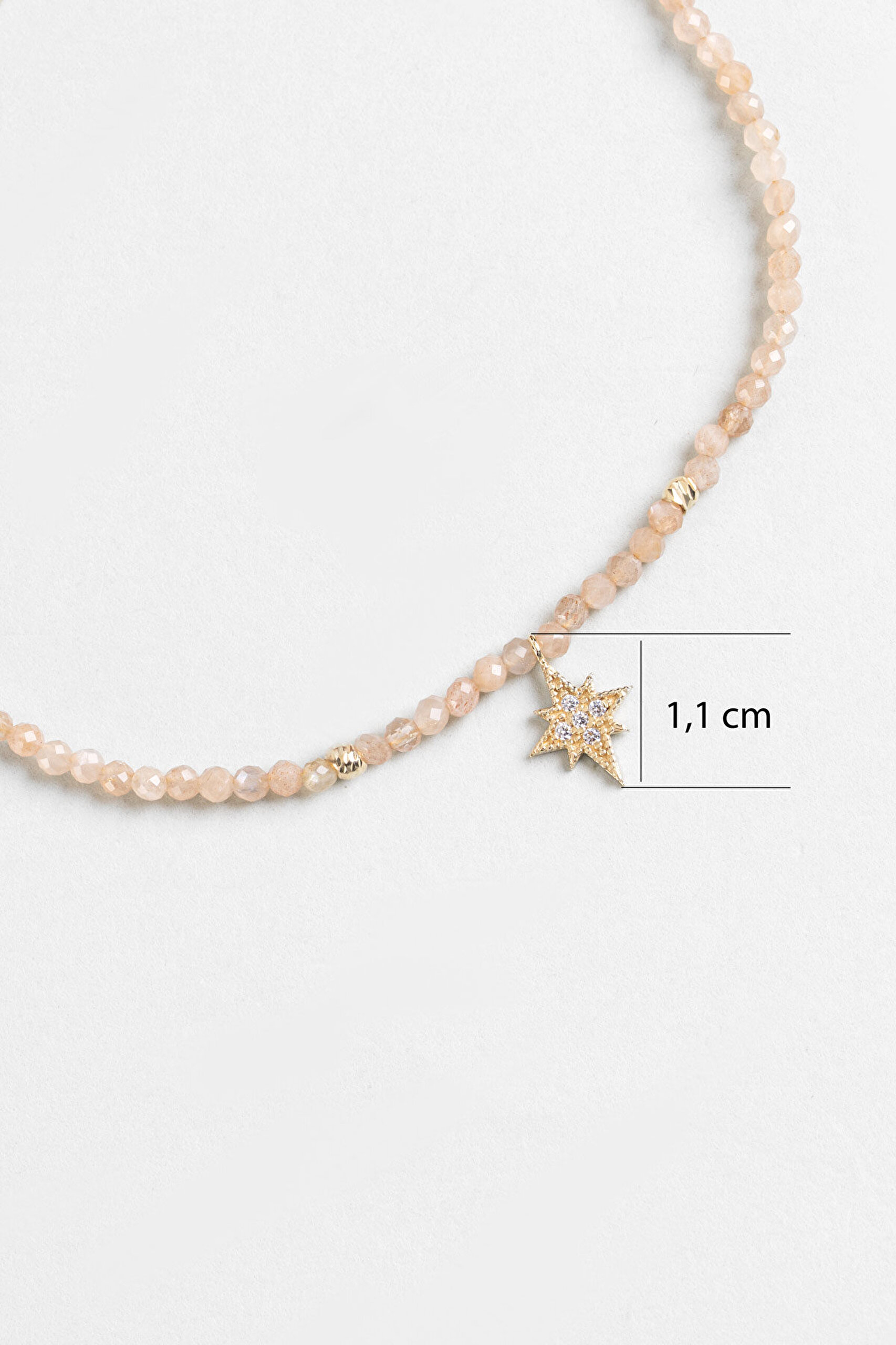Kuzey Yıldızı Güneş Taşlı 18 Cm 14 Ayar Sarı Altın Bileklik - 2