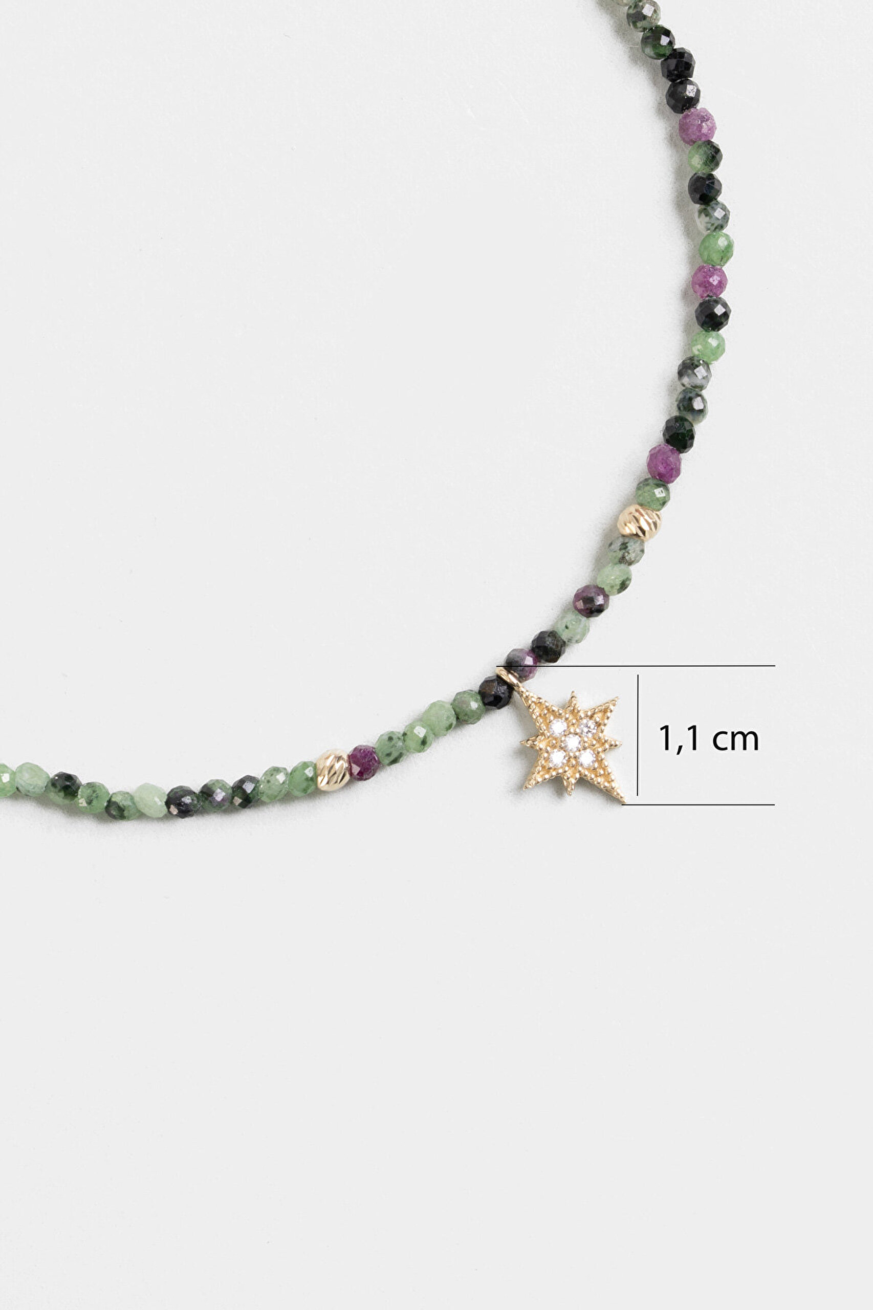 Kuzey Yıldızı Turmalin Taşlı 18 Cm 14 Ayar Sarı Altın Bileklik - 2