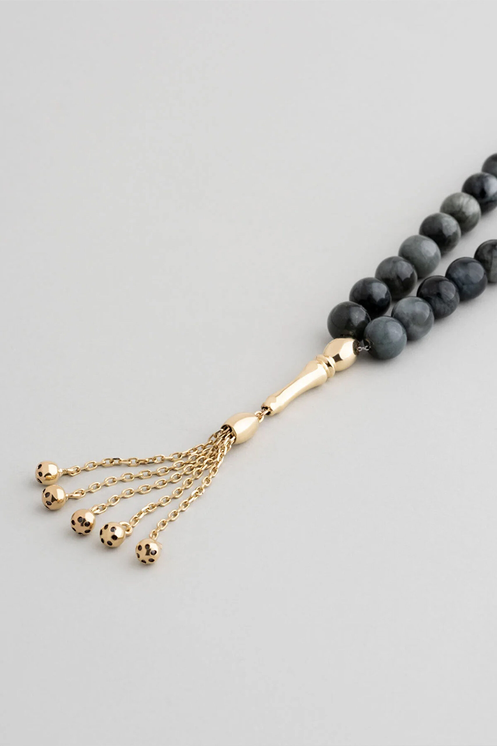 ⁠ Kartal Gözü Taşlı 14 Ayar Altın Tesbih_4}