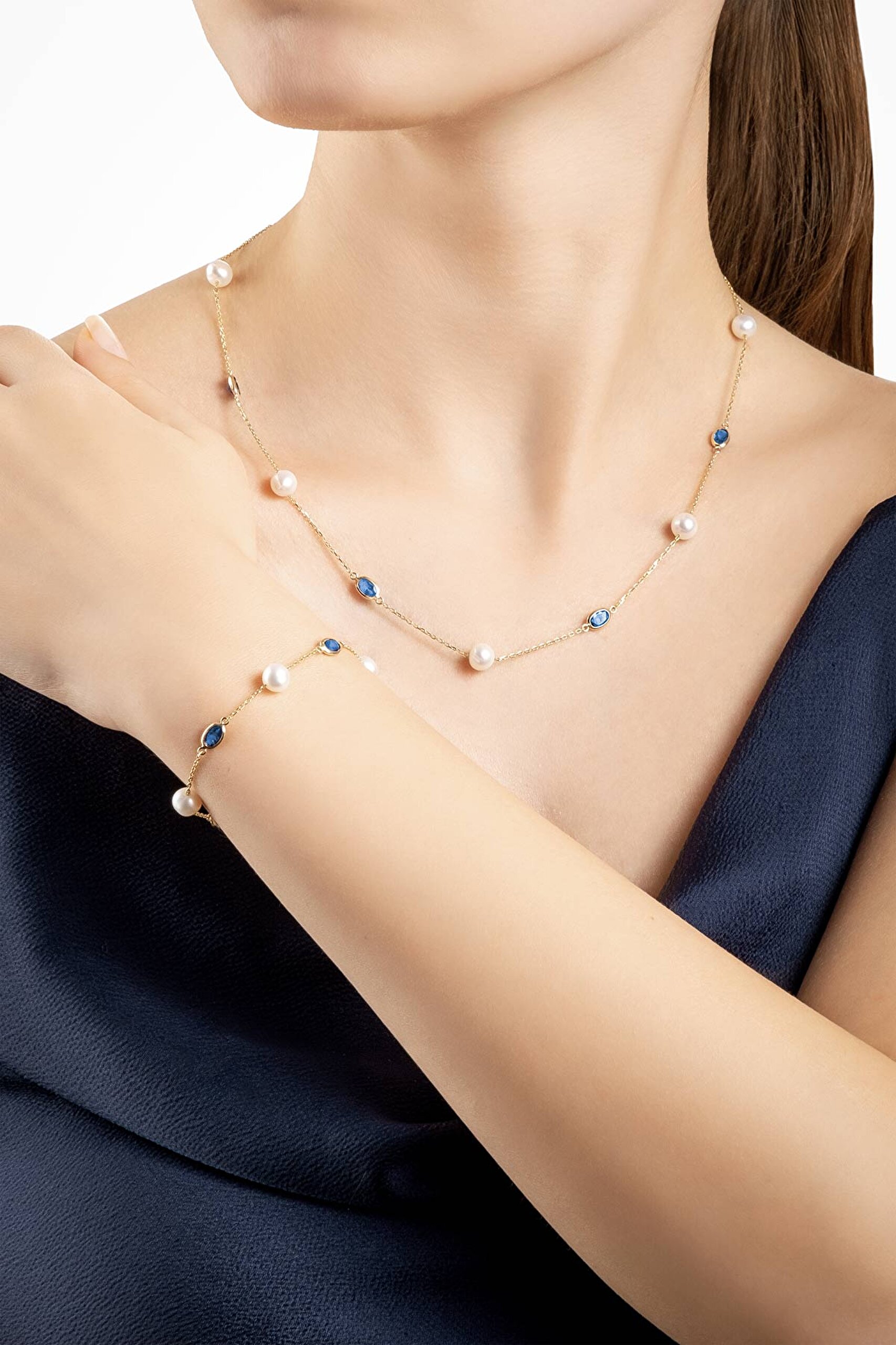 ⁠ Doğal İnci Işıltısı 14 Ayar 19 Cm Sarı Altın Bileklik_3}