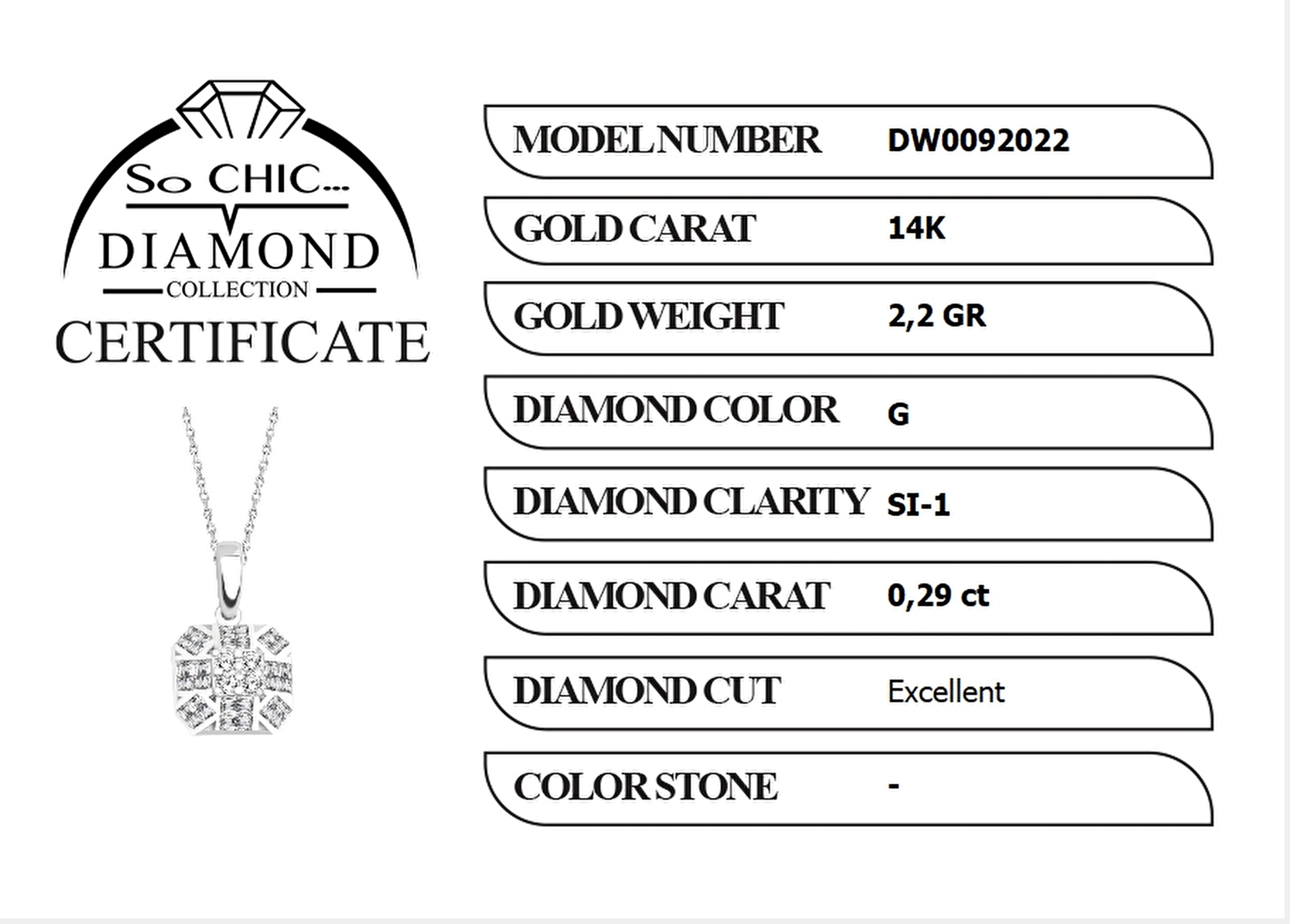 ⁠ Diamond Collection Beyaz Altın 0.29 Karat Pırlanta Kolye_1}