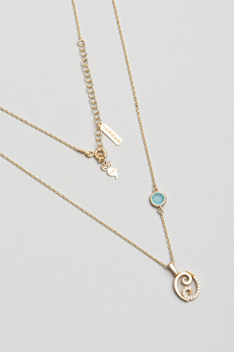 Zodiac Collection Cancer Sign 18 Karat Yellow Gold Plated  Silver Necklace