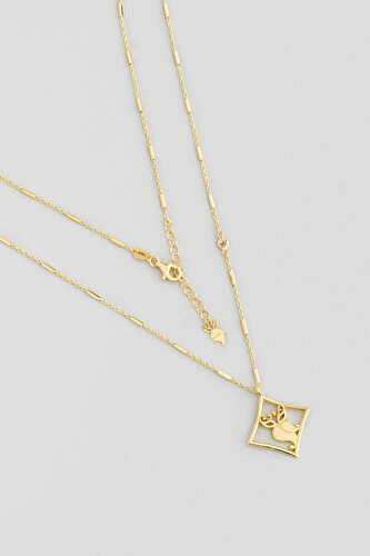 Mysterious Eye 18 Karat Yellow Gold Plated Silver Lucky Owl Necklace